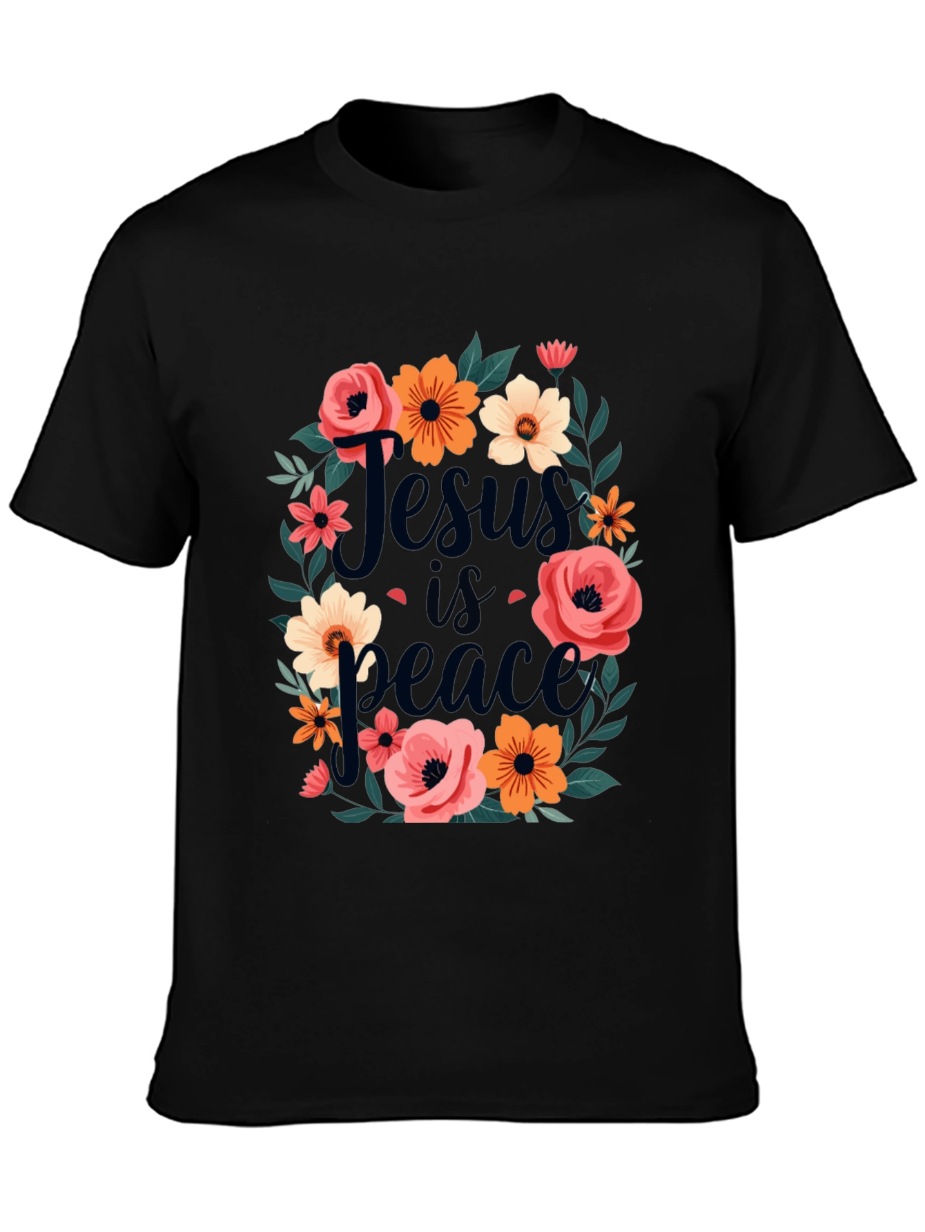 Jesus is Peace Floral T-Shirt