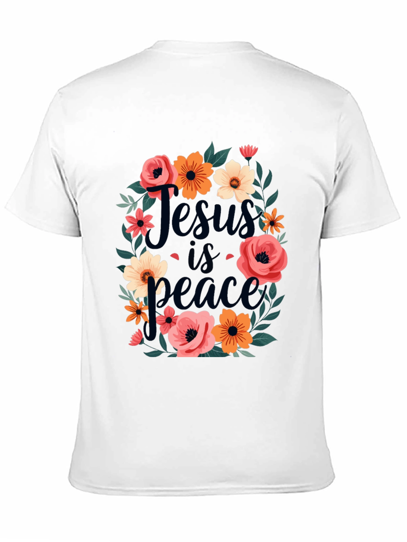 Jesus is Peace Floral T-Shirt