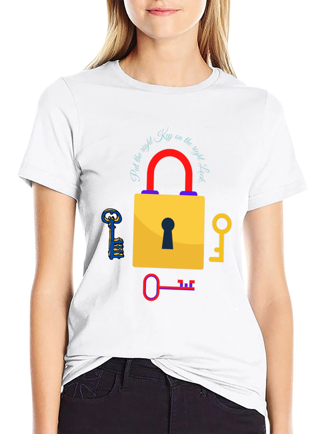 Right Key Lock Graphic Tee - Black