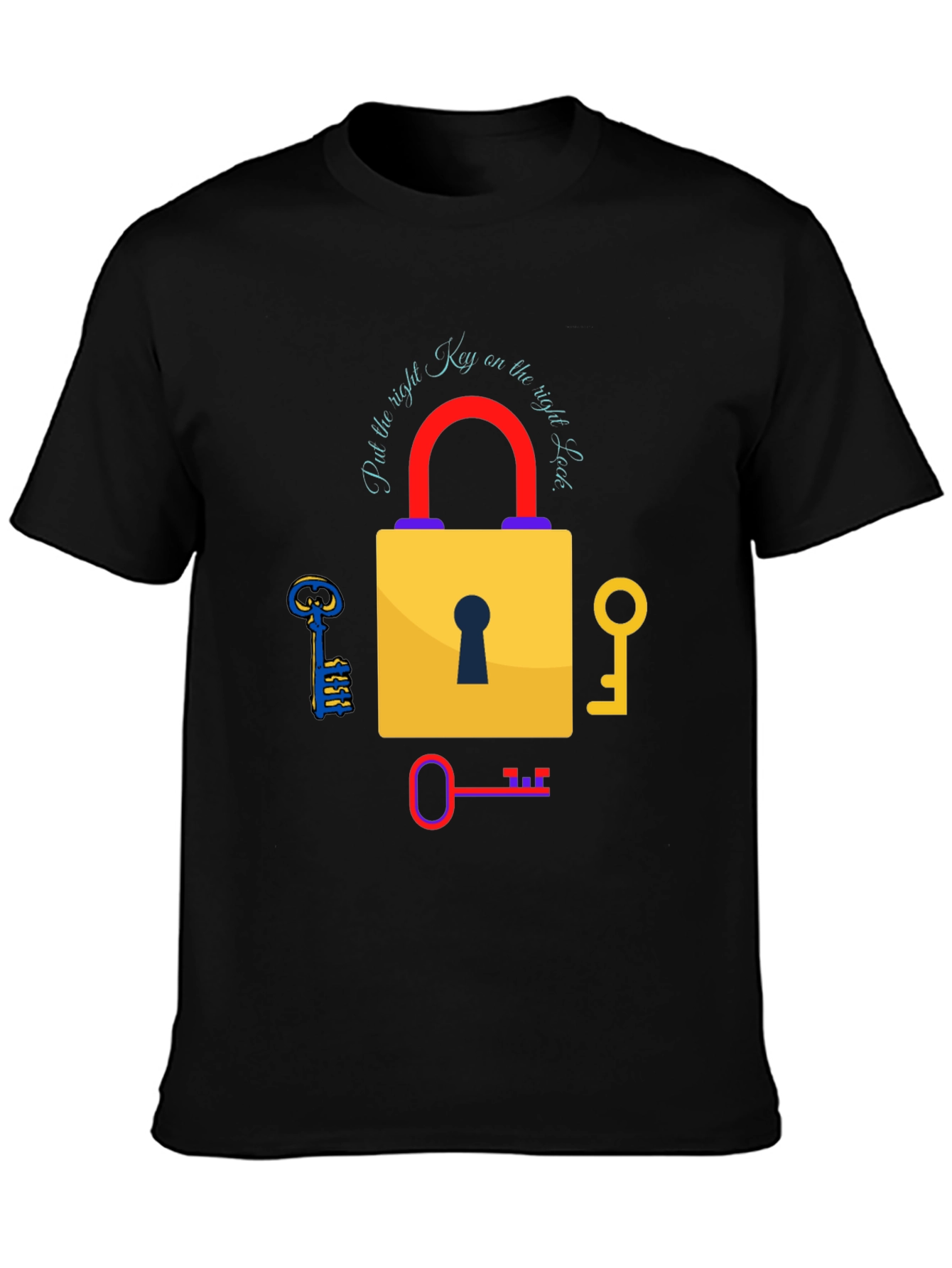 Right Key Lock Graphic Tee - Black