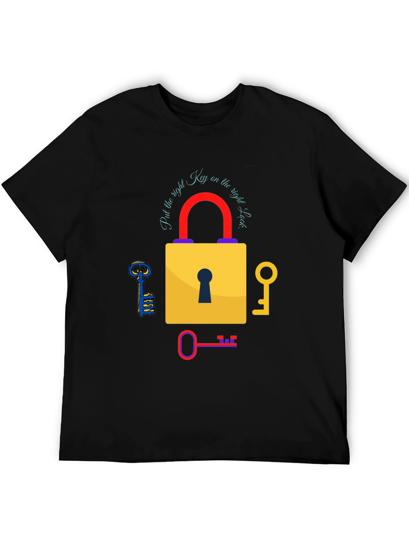 Right Key Lock Graphic Tee - Black