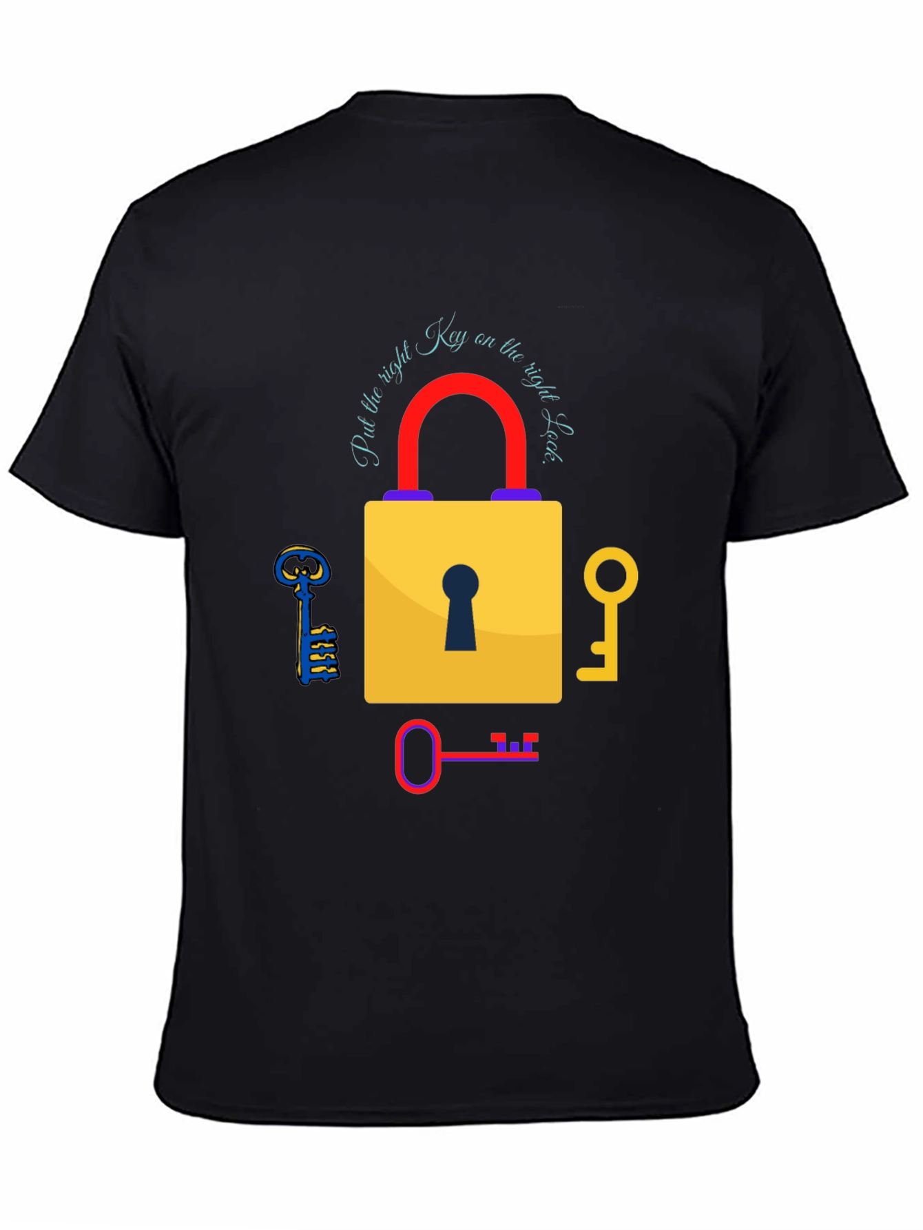 Right Key Lock Graphic Tee - Black