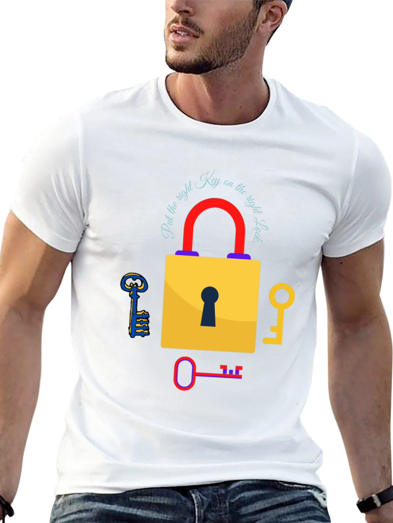 Right Key Lock Graphic Tee - Black