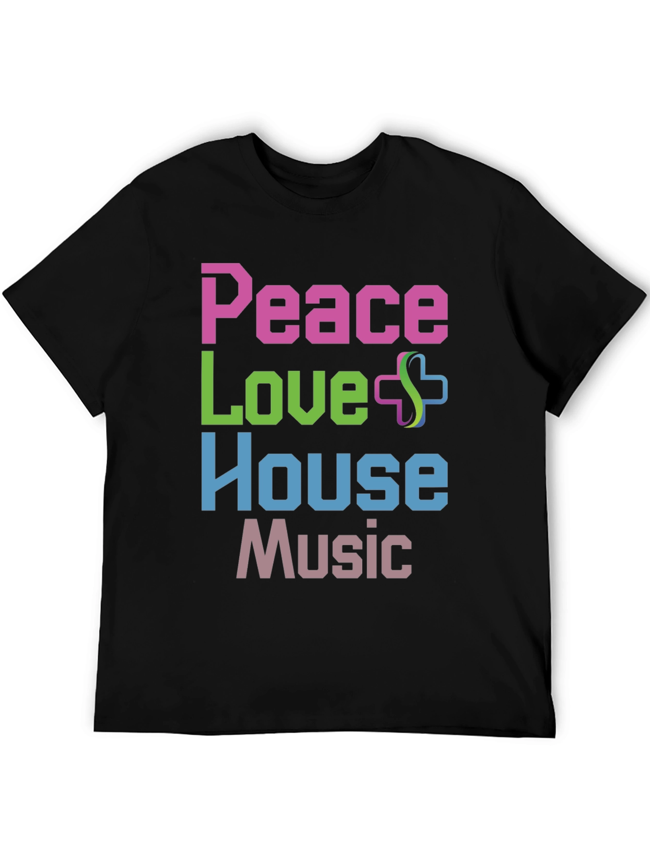 Peace Love House Music Graphic T-Shirt