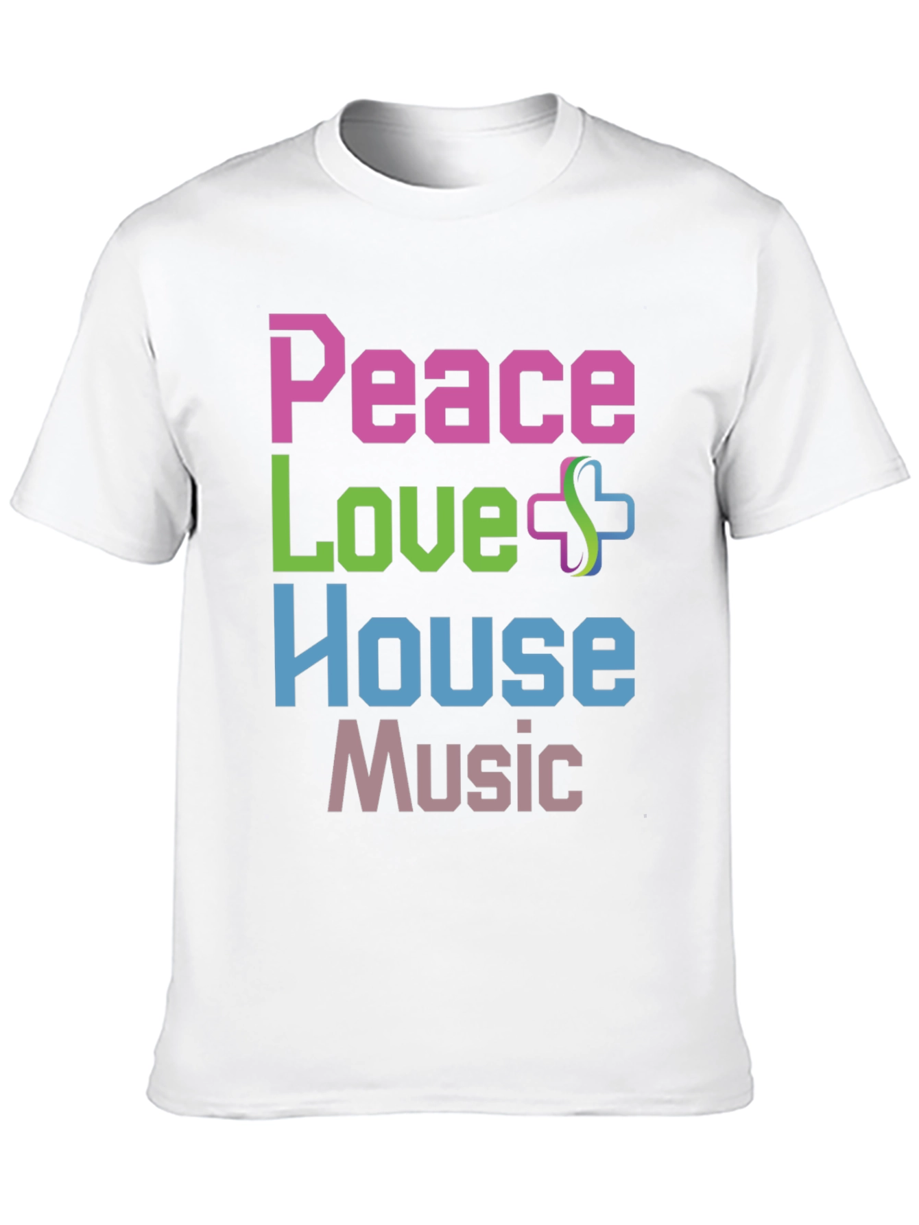 Peace Love House Music Graphic T-Shirt