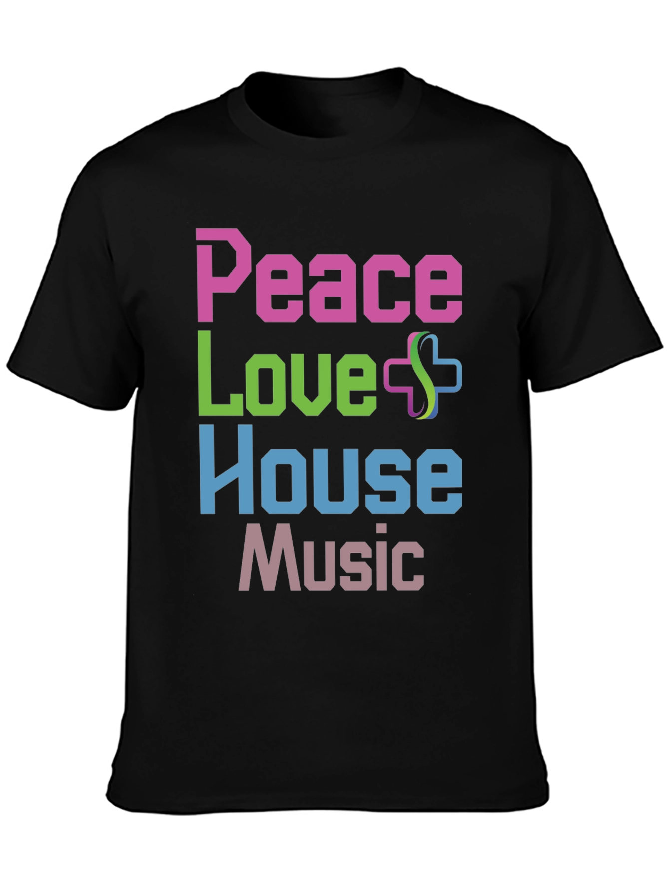 Peace Love House Music Graphic T-Shirt