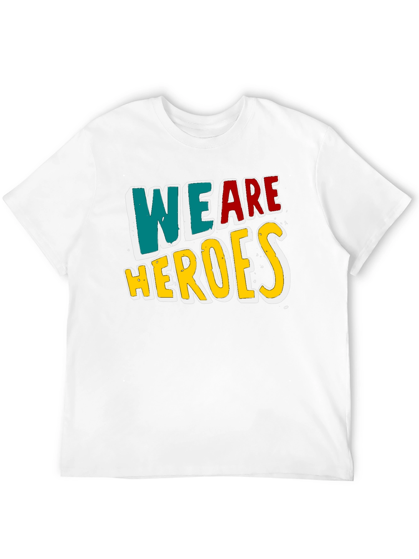 We Are Heroes Graphic Print Black T-Shirt