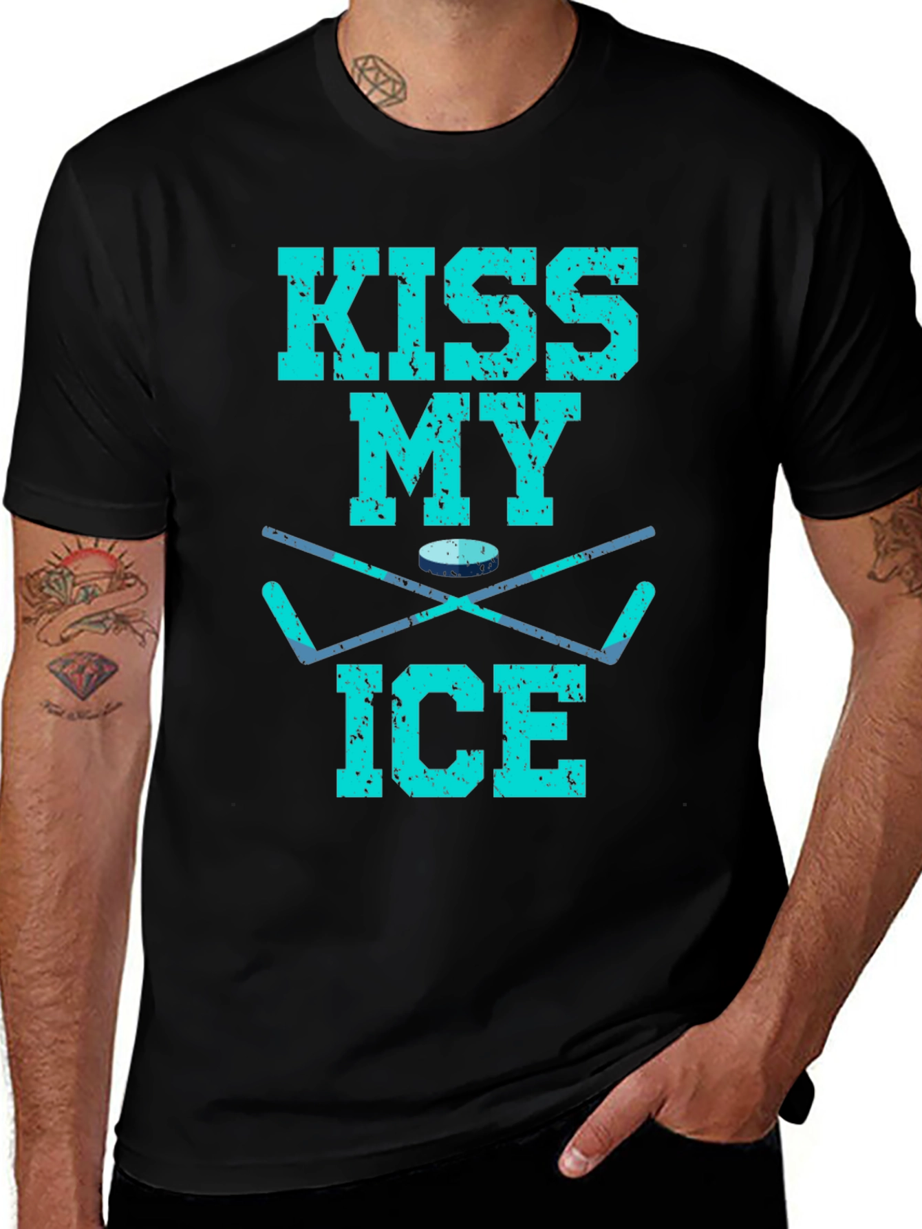 Kiss My Ice Hockey T-Shirt - Funny Hockey Gift