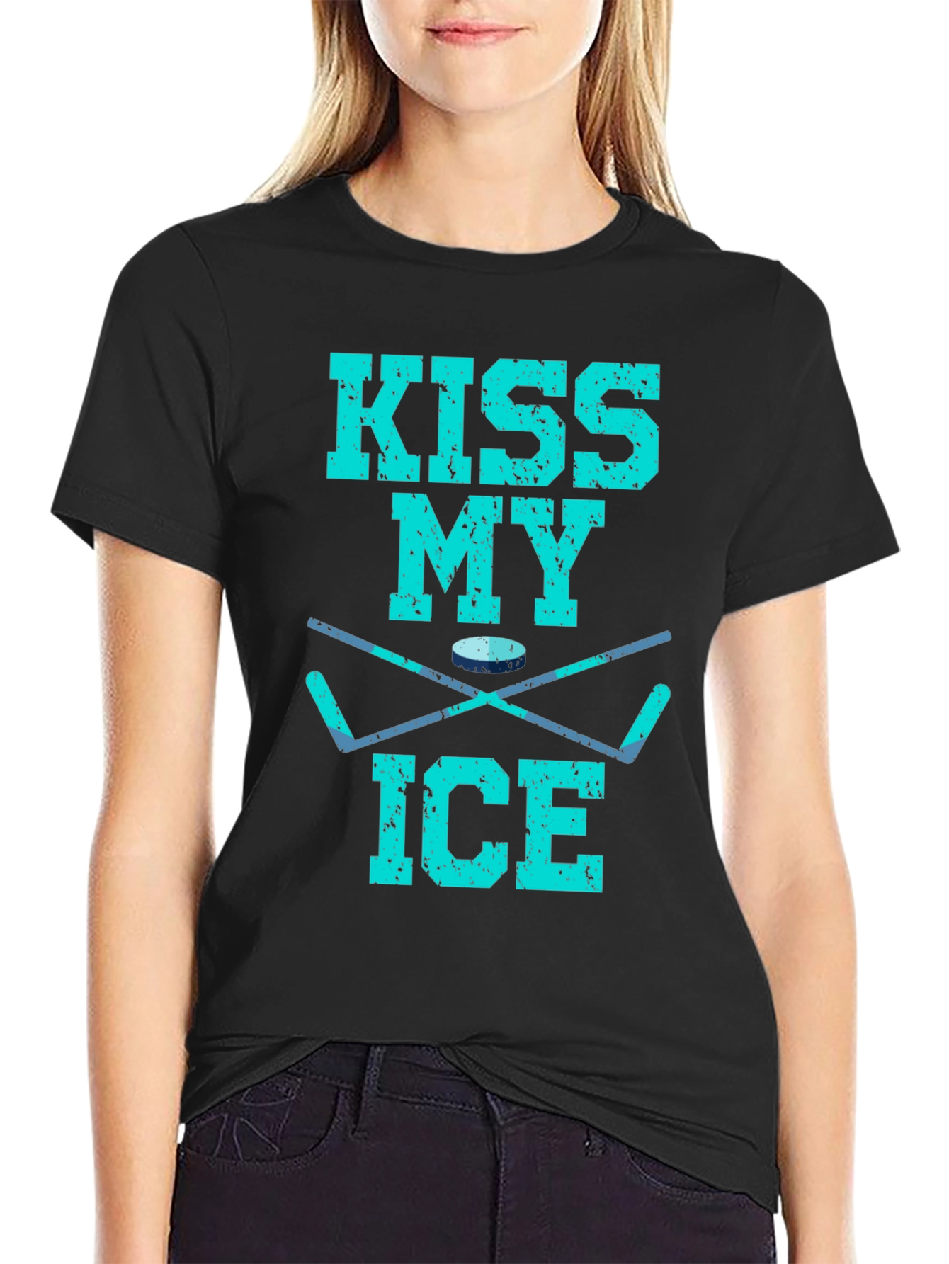 Kiss My Ice Hockey T-Shirt - Funny Hockey Gift