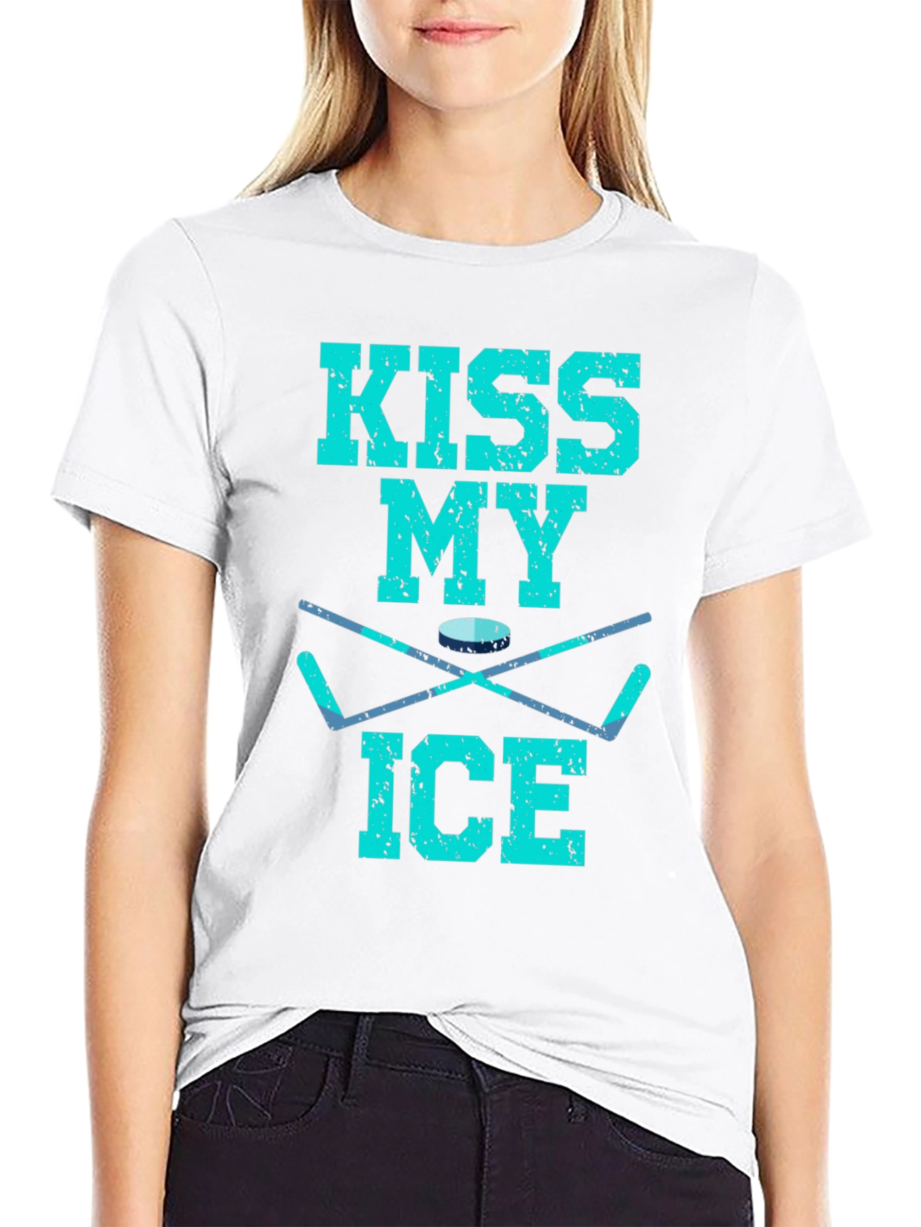 Kiss My Ice Hockey T-Shirt - Funny Hockey Gift