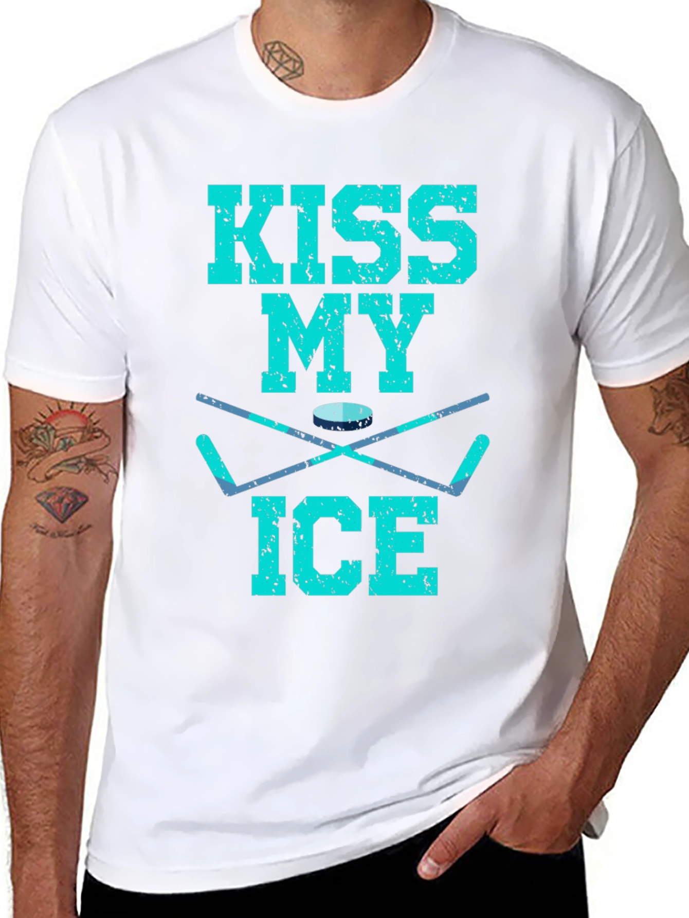 Kiss My Ice Hockey T-Shirt - Funny Hockey Gift