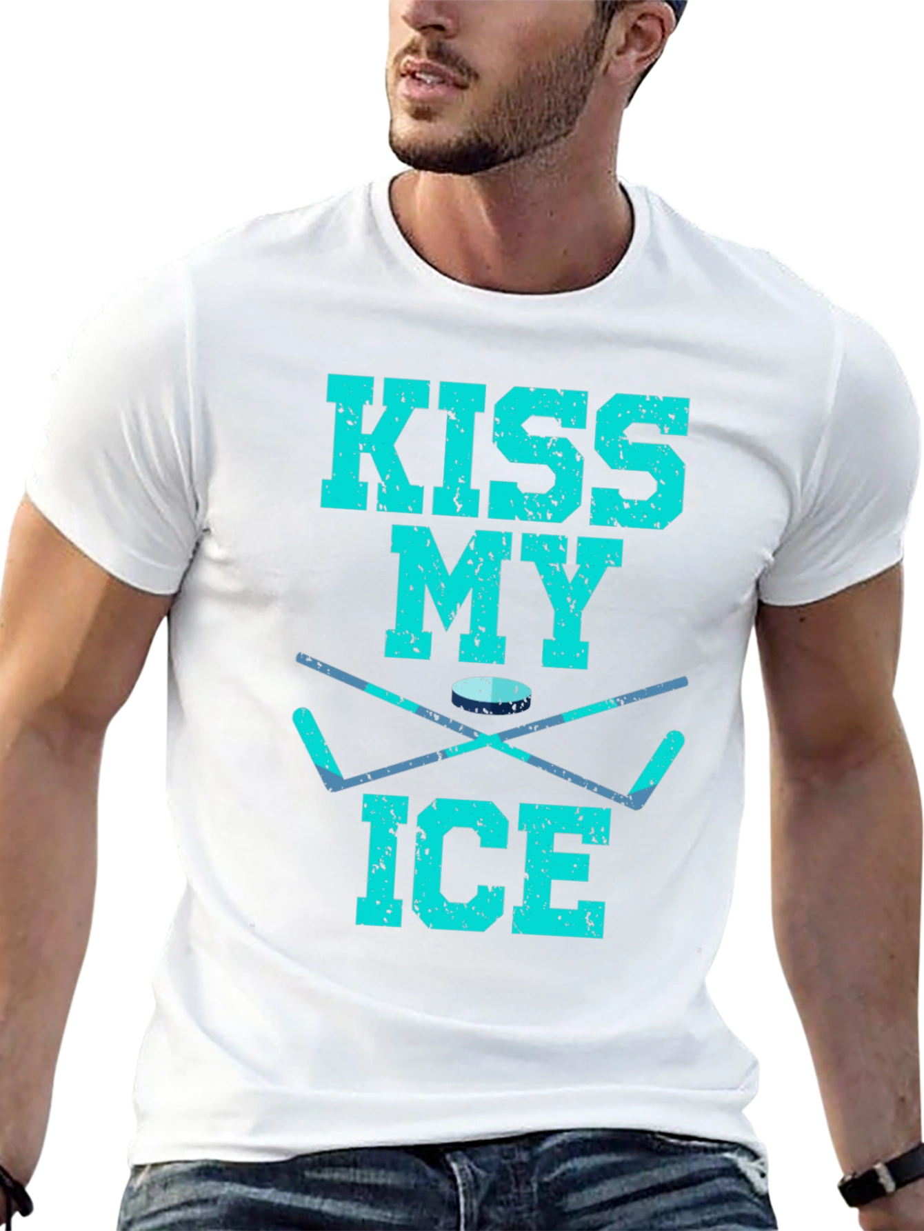 Kiss My Ice Hockey T-Shirt - Funny Hockey Gift