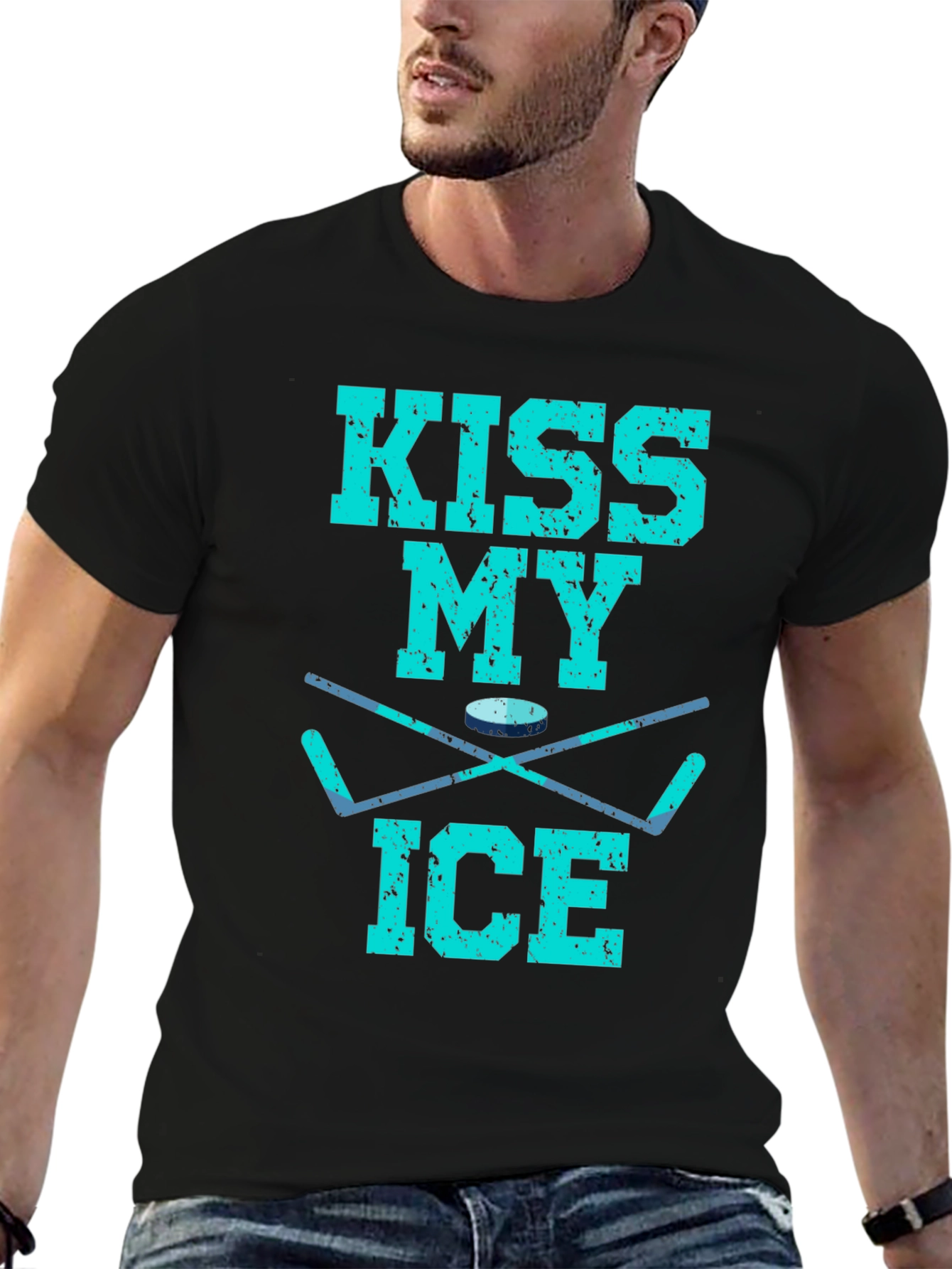 Kiss My Ice Hockey T-Shirt - Funny Hockey Gift