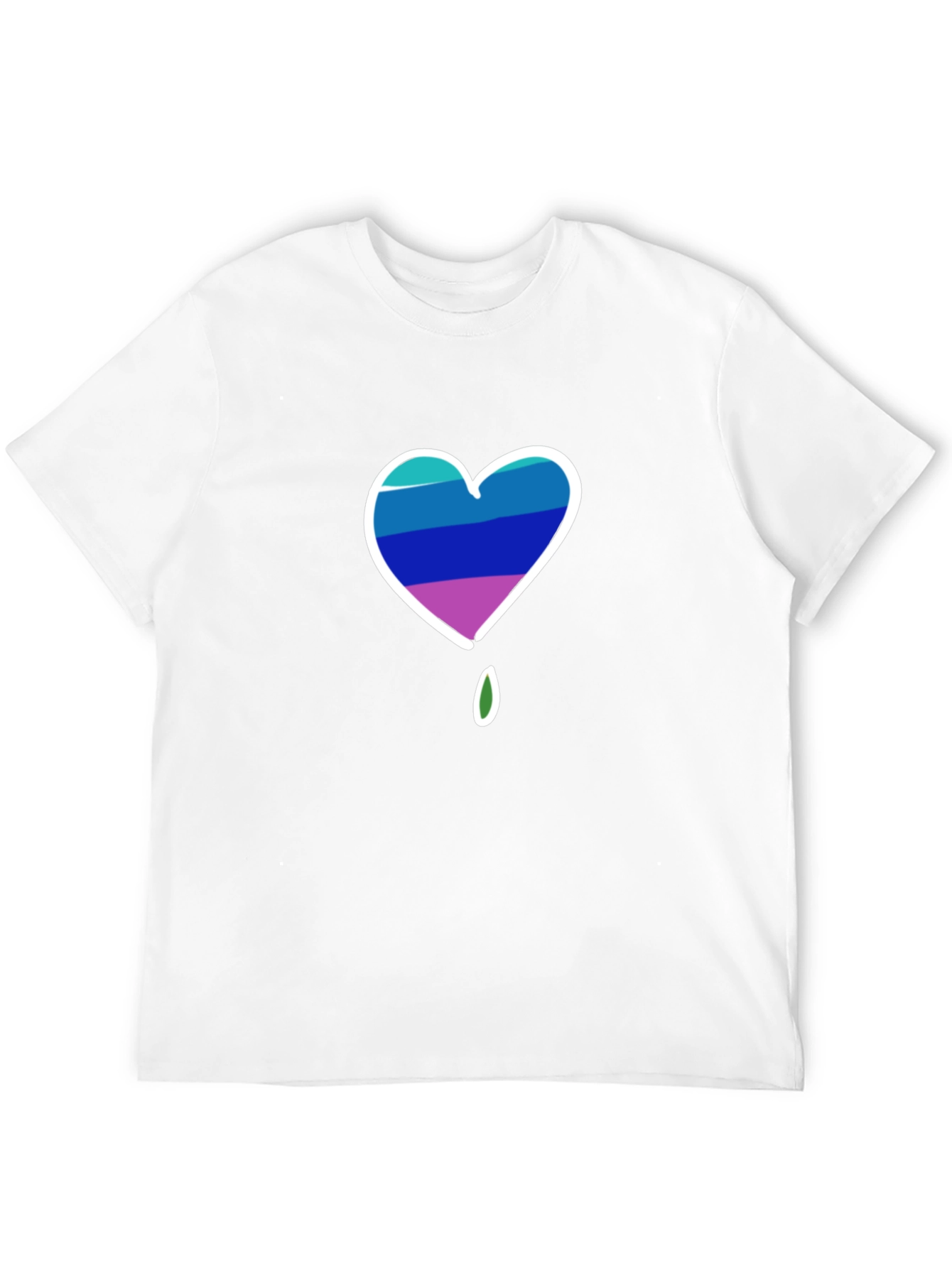 Mens Black T-Shirt with Heart Graphic