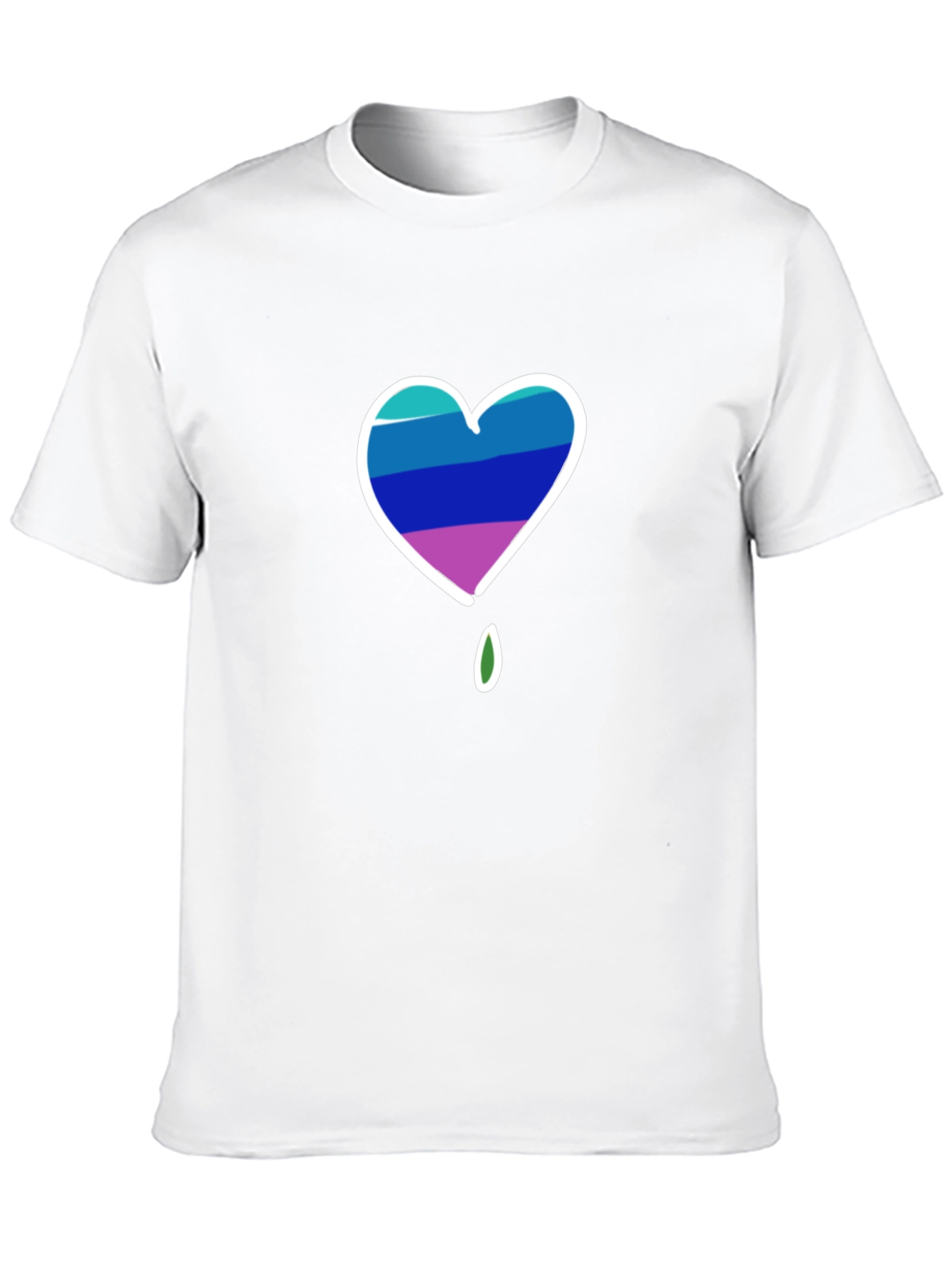 Mens Black T-Shirt with Heart Graphic