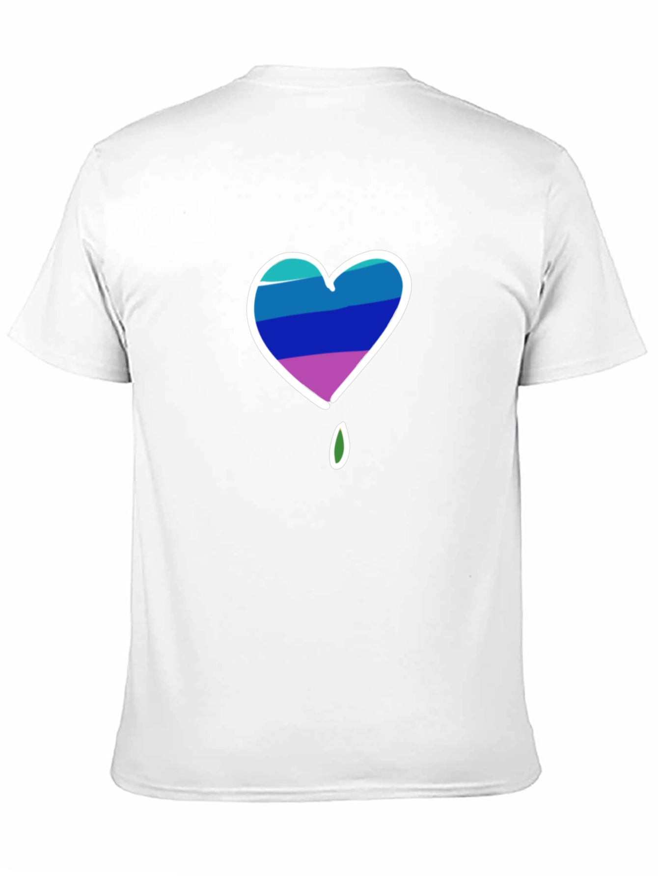 Mens Black T-Shirt with Heart Graphic