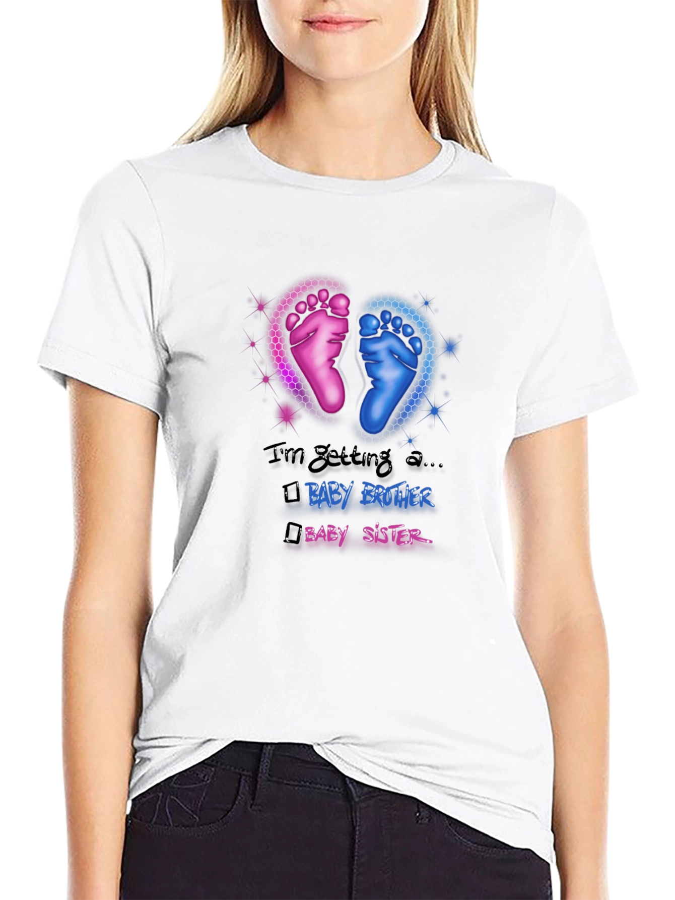 Baby Gender Reveal T-Shirt - Brother or Sister