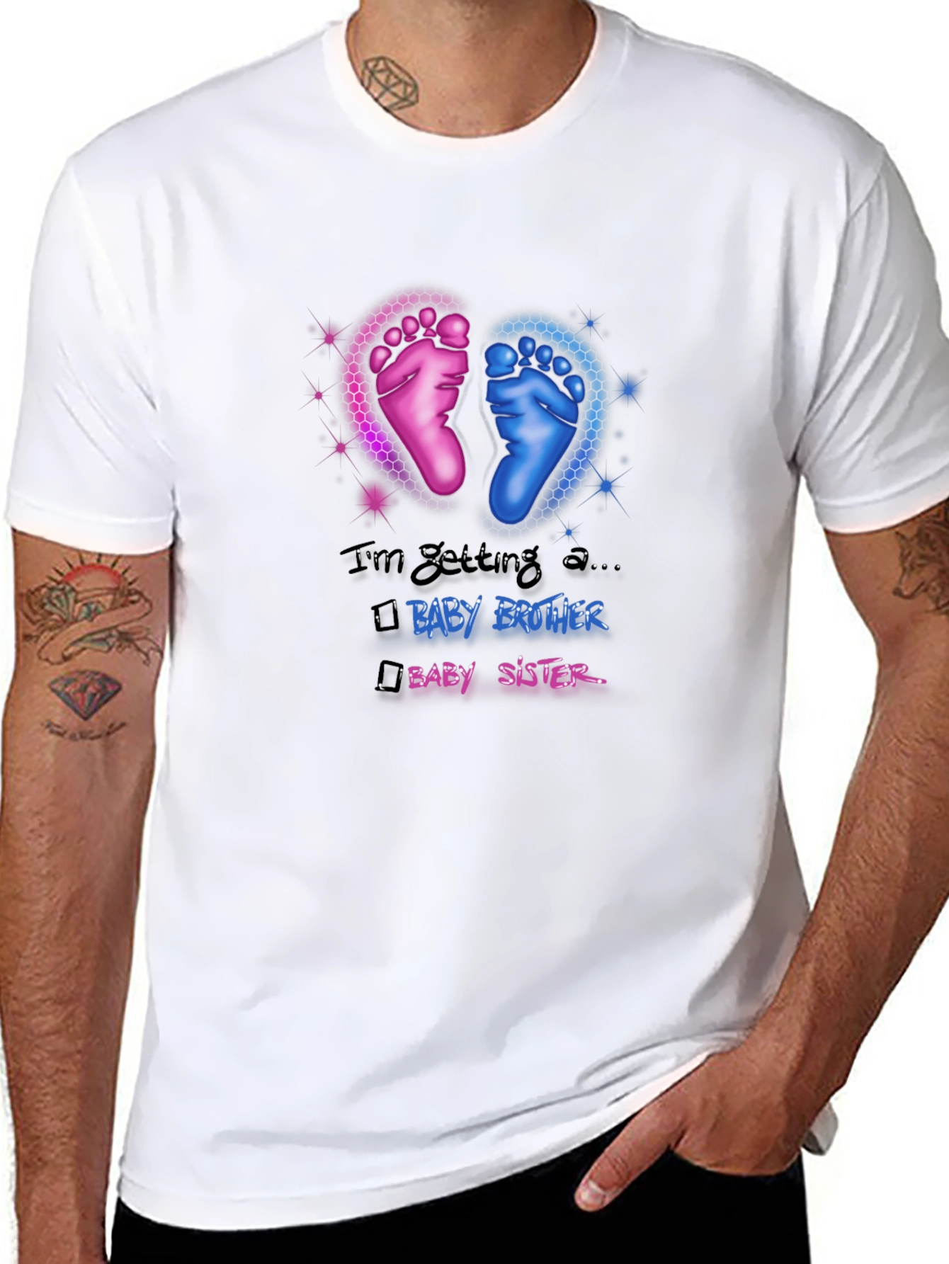 Baby Gender Reveal T-Shirt - Brother or Sister