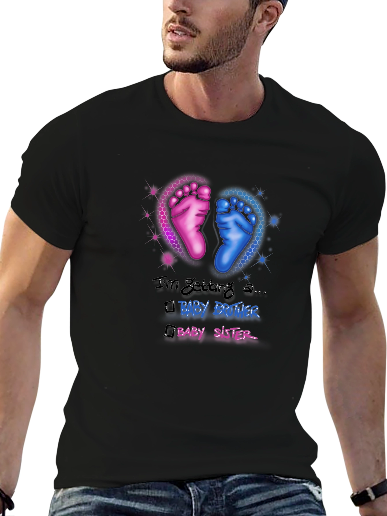 Baby Gender Reveal T-Shirt - Brother or Sister