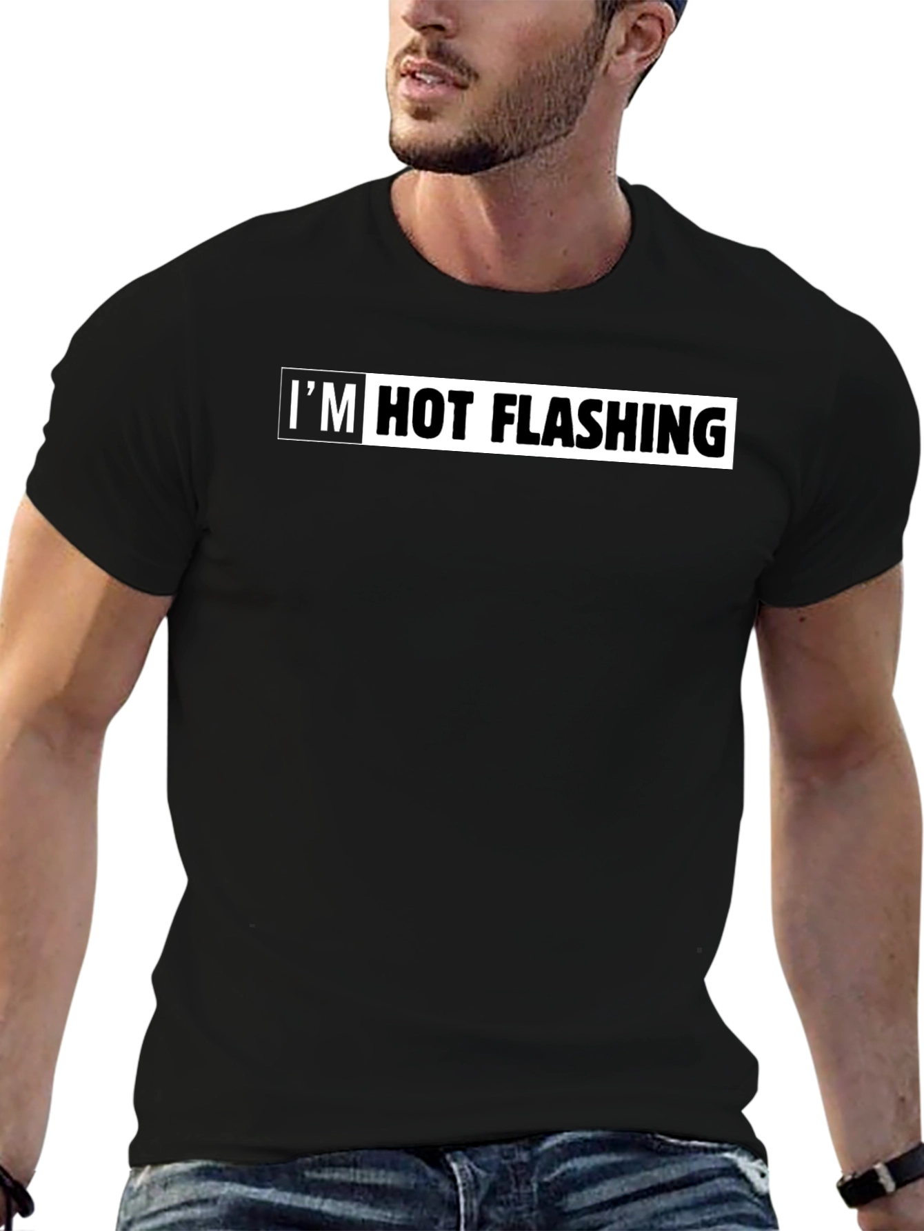 Im Hot Flashing Mens Black Graphic Tee