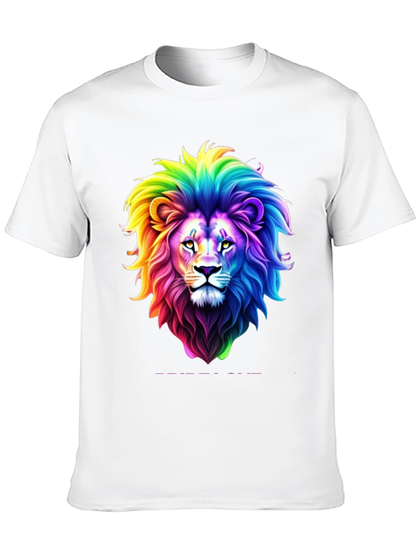 Rainbow Lion Graphic Tee - Bold Black T-Shirt