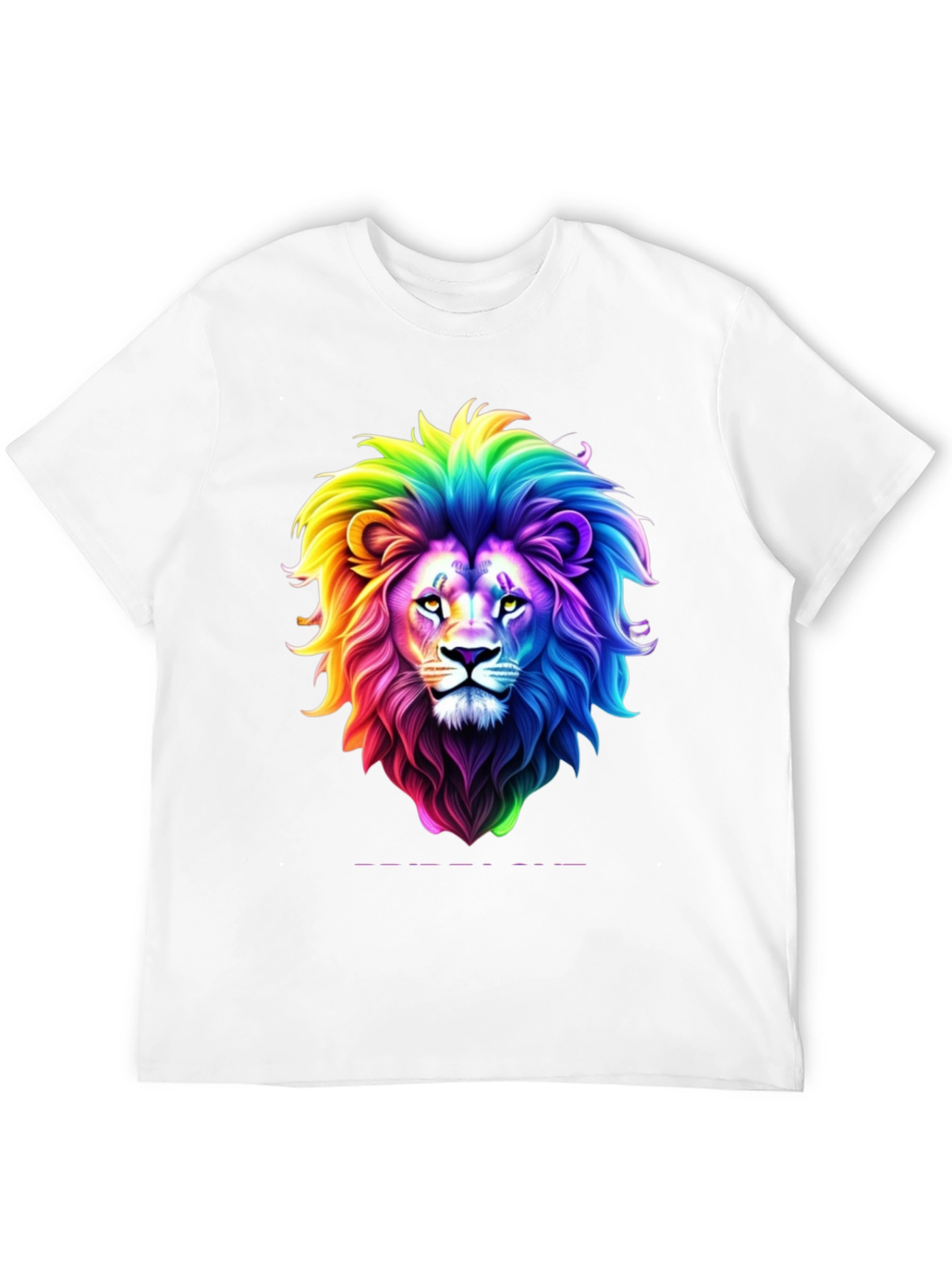 Rainbow Lion Graphic Tee - Bold Black T-Shirt