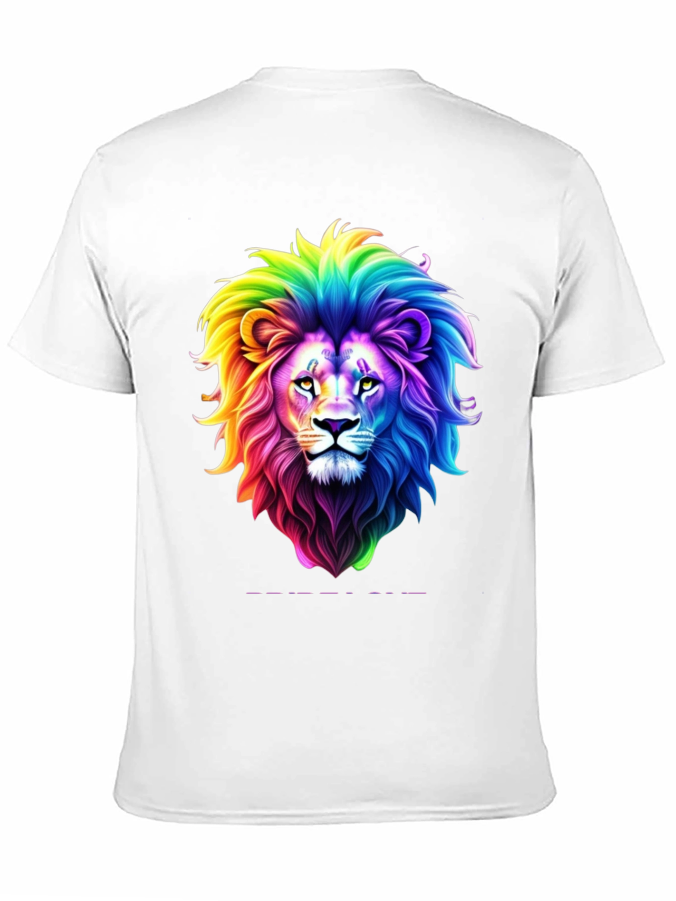 Rainbow Lion Graphic Tee - Bold Black T-Shirt