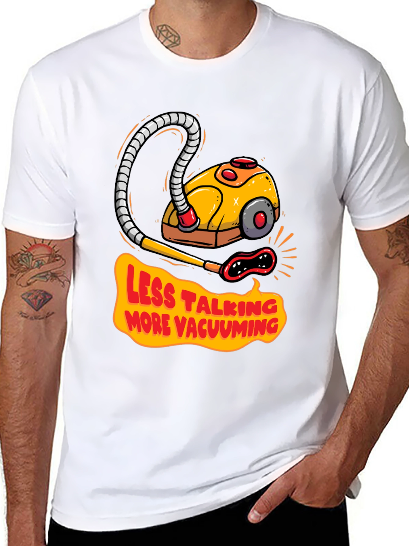Less Talking More Vacuuming Graphic T-Shirt
