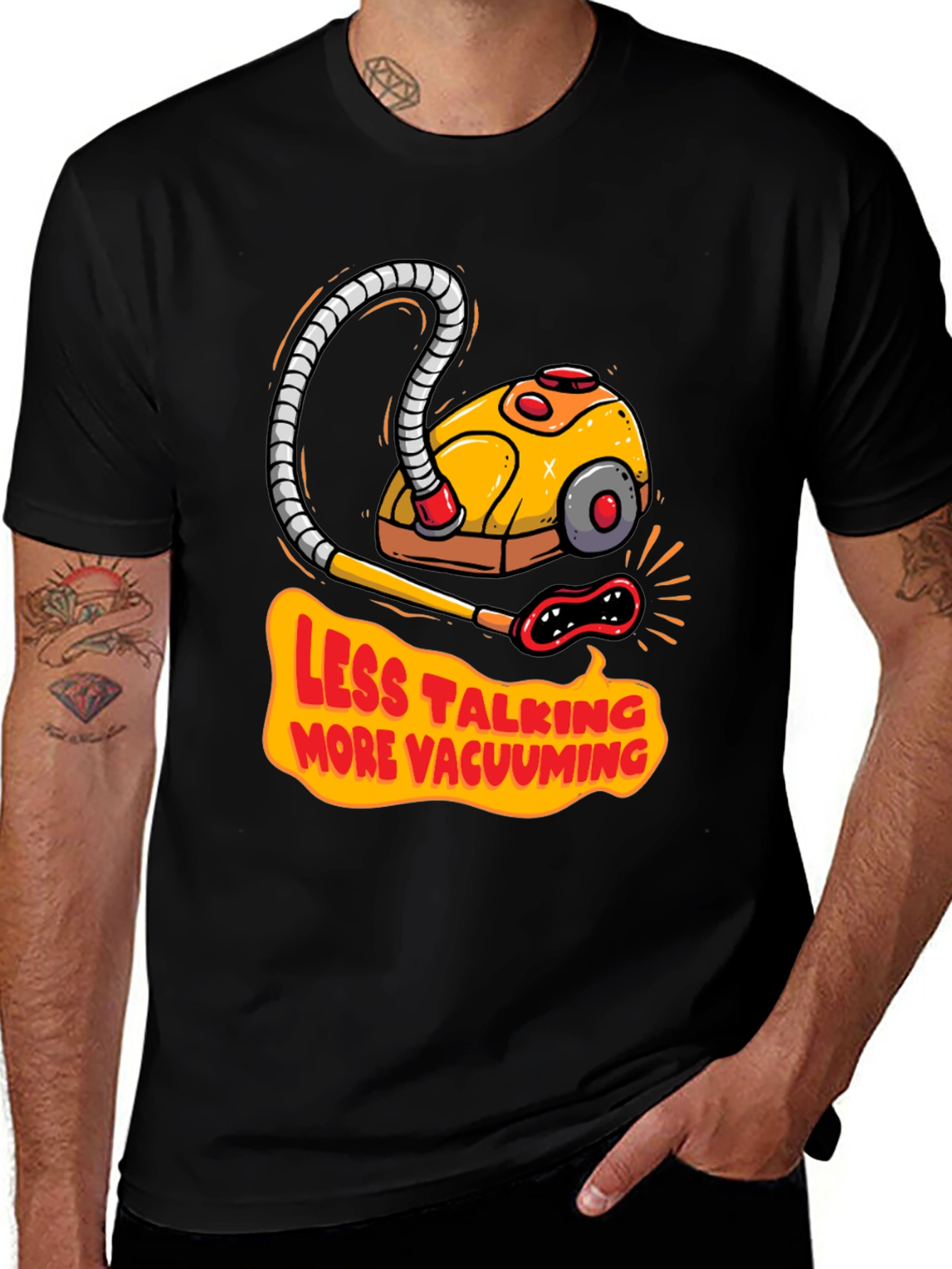 Less Talking More Vacuuming Graphic T-Shirt