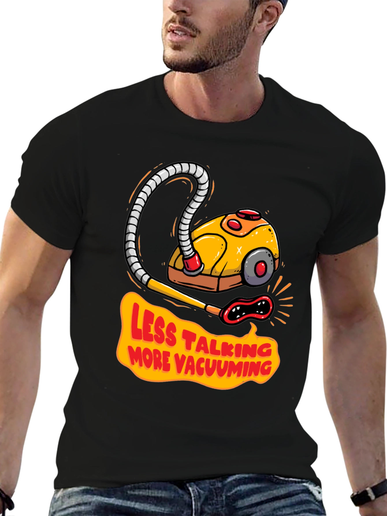 Less Talking More Vacuuming Graphic T-Shirt