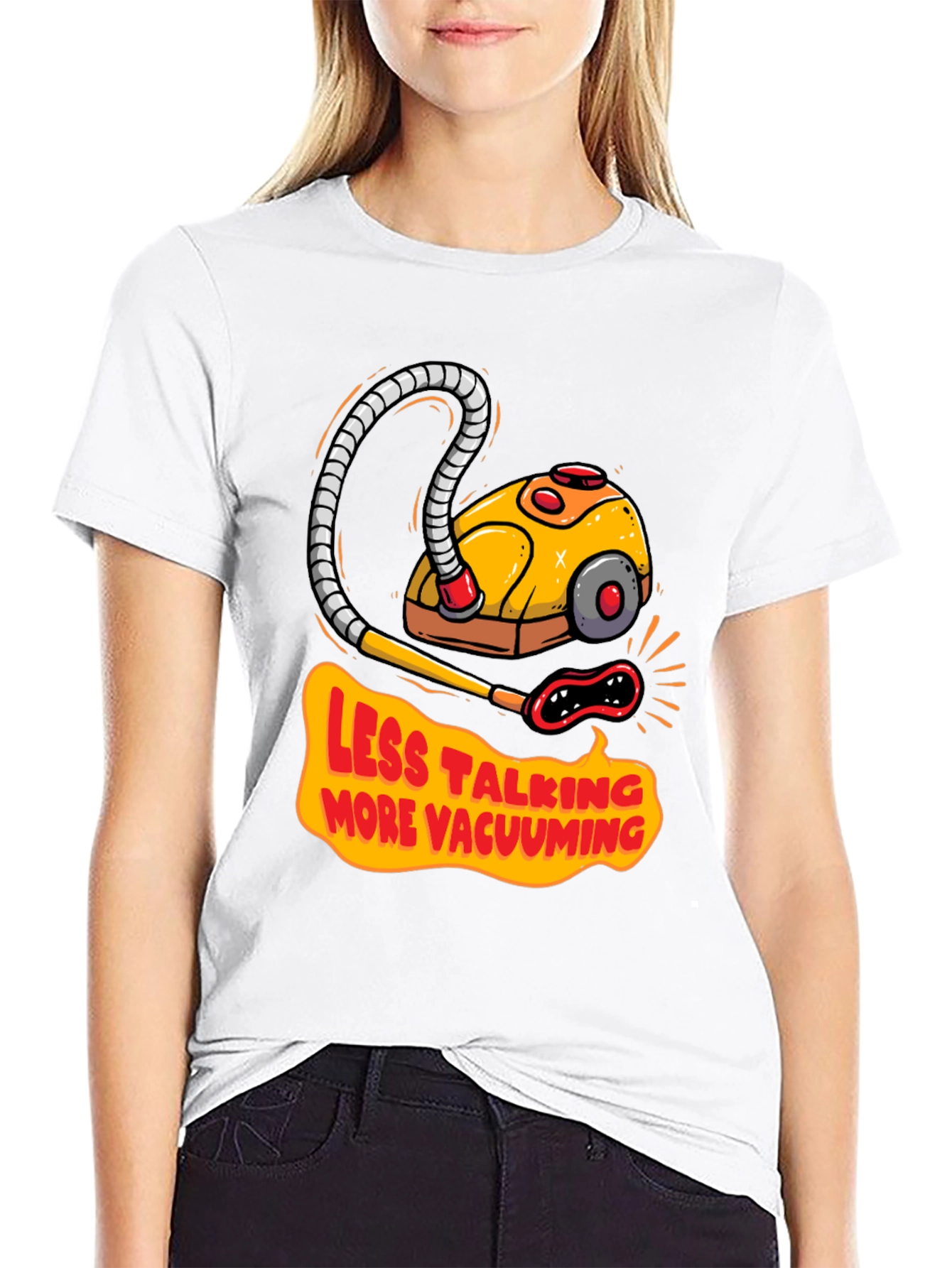 Less Talking More Vacuuming Graphic T-Shirt
