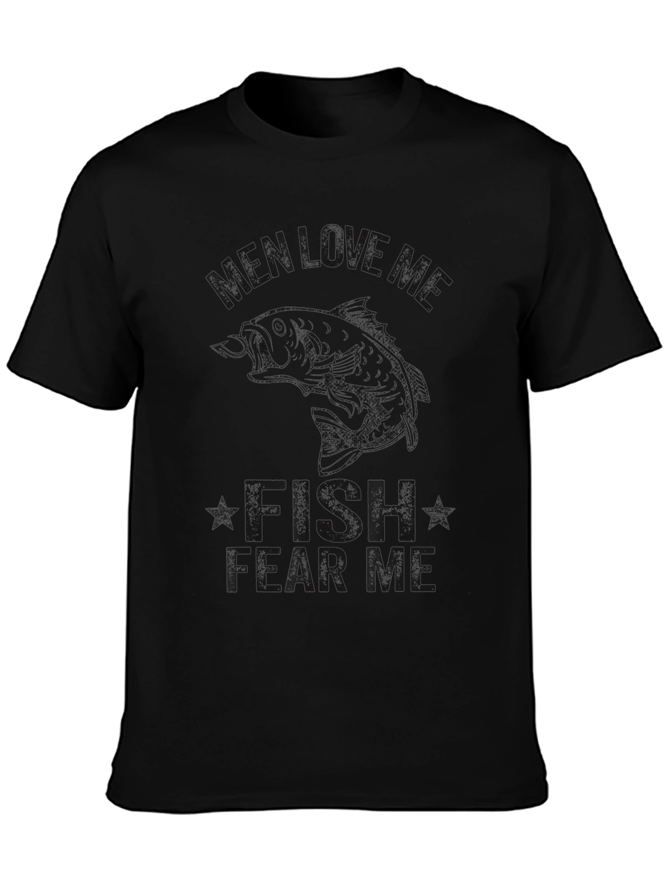 Mens Black Graphic Tee: Fish Learns Me