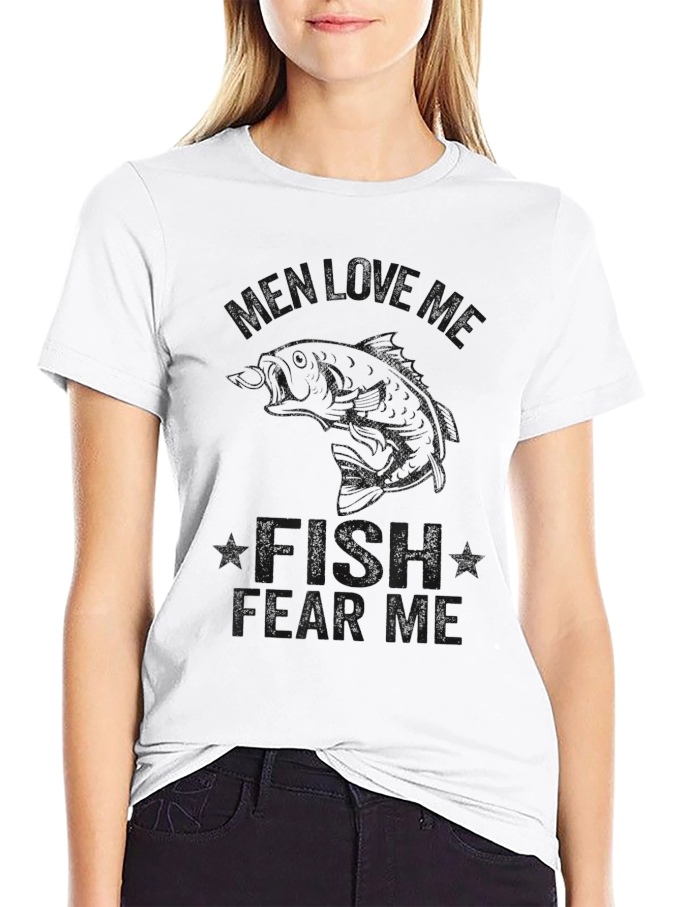 Mens Black Graphic Tee: Fish Learns Me