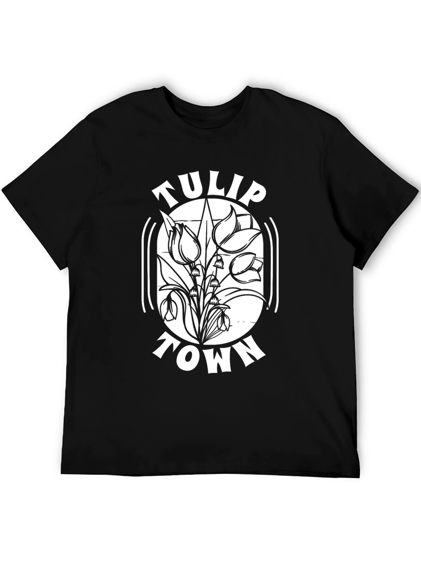 Tulip Town Black T-Shirt