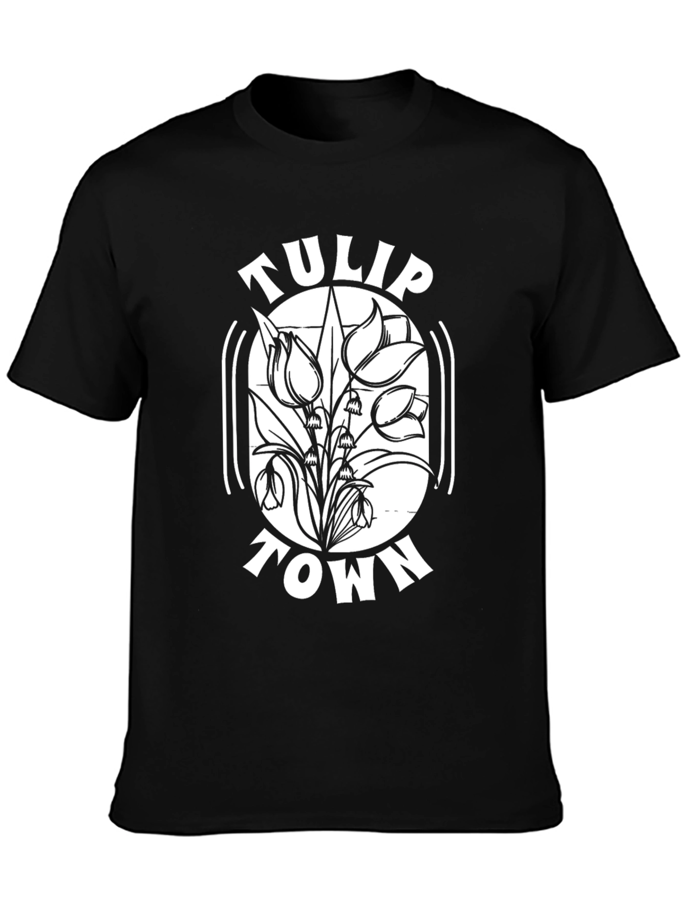 Tulip Town Black T-Shirt