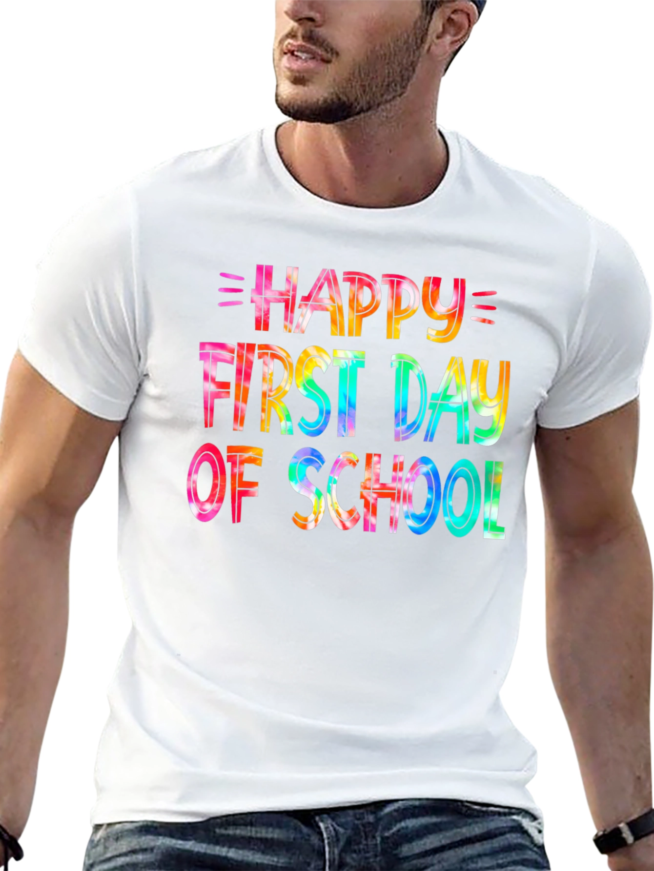 Happy First Day of School Tie-Dye Graphic Tee