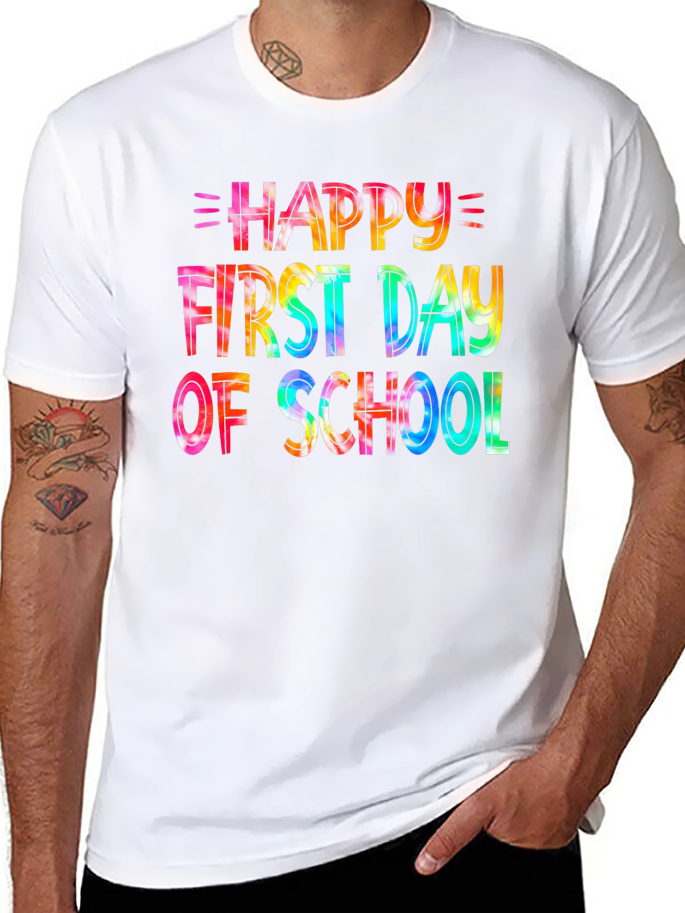 Happy First Day of School Tie-Dye Graphic Tee