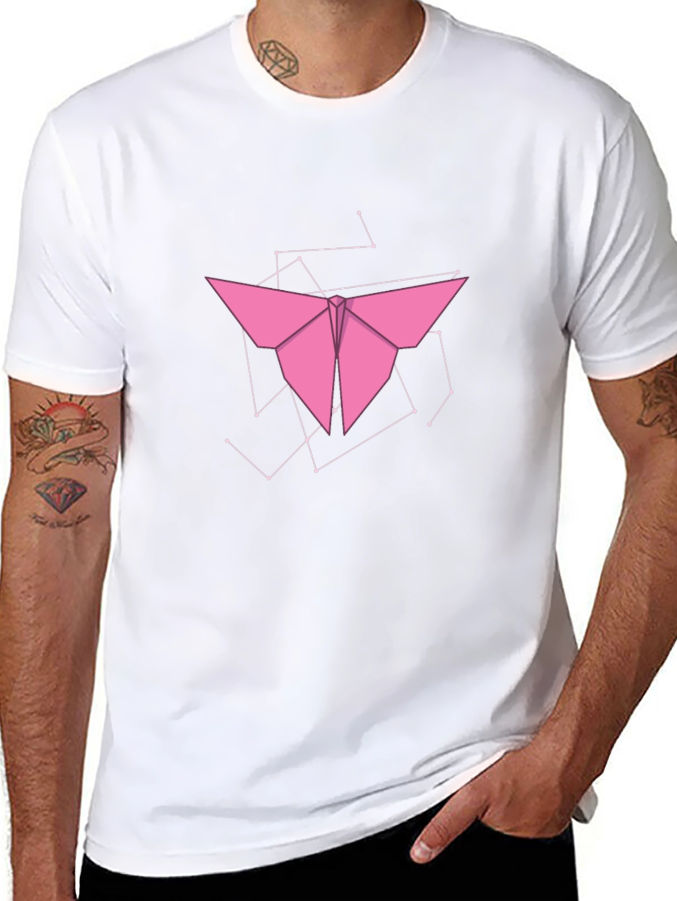 Geometric Butterfly T-Shirt - Modern Graphic Tee