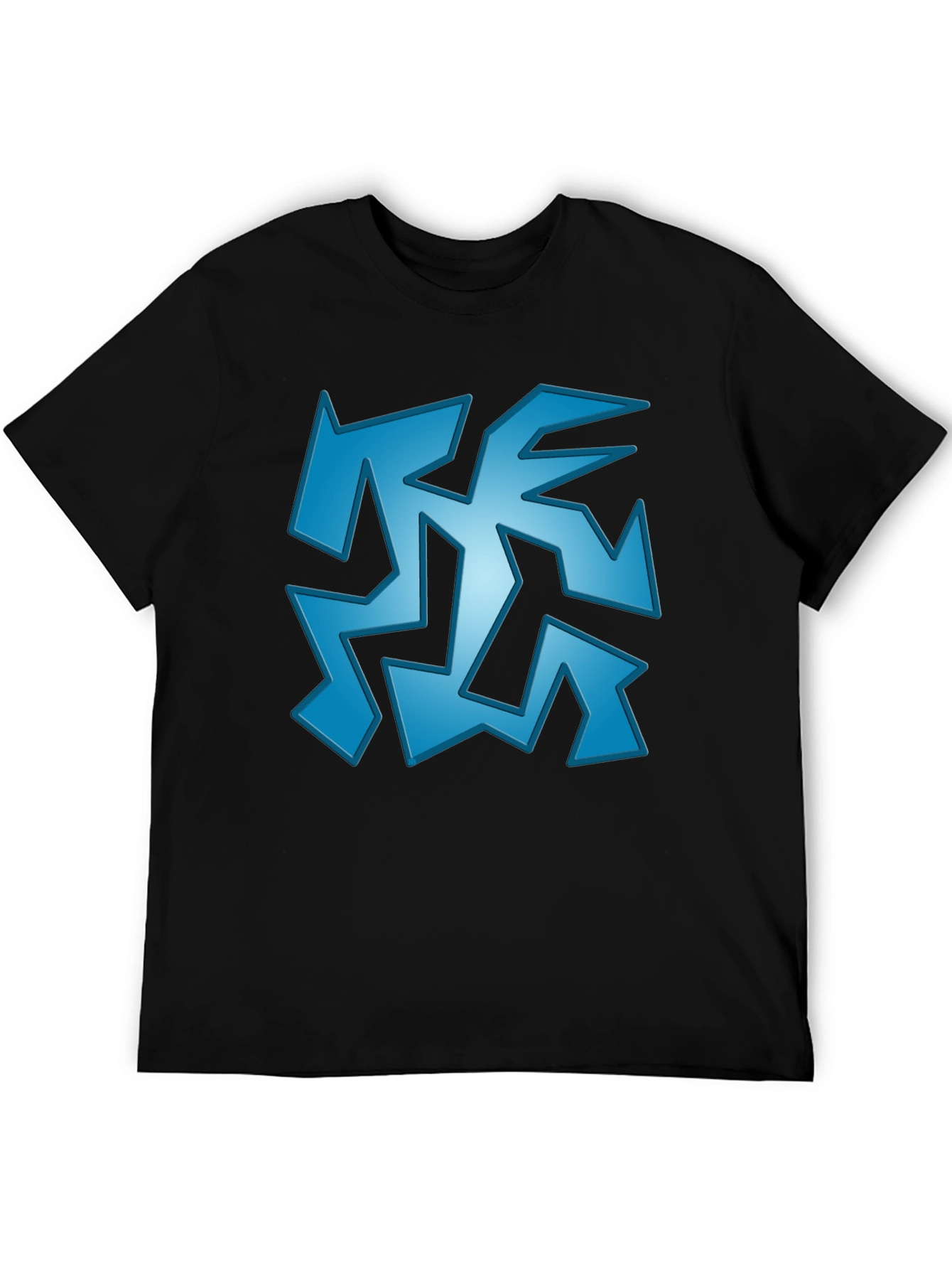 Abstract Geometric Graphic Print Black T-Shirt
