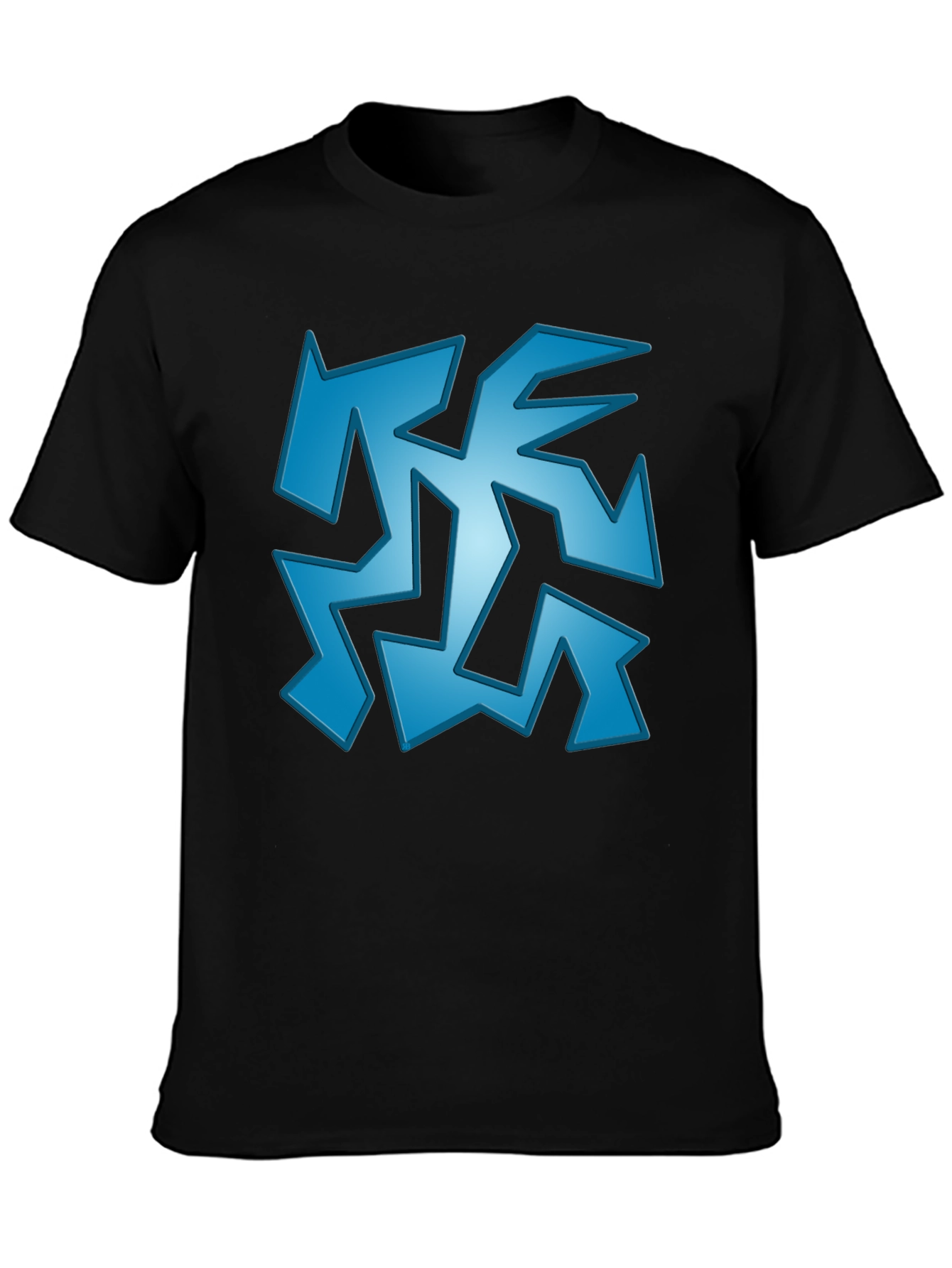 Abstract Geometric Graphic Print Black T-Shirt