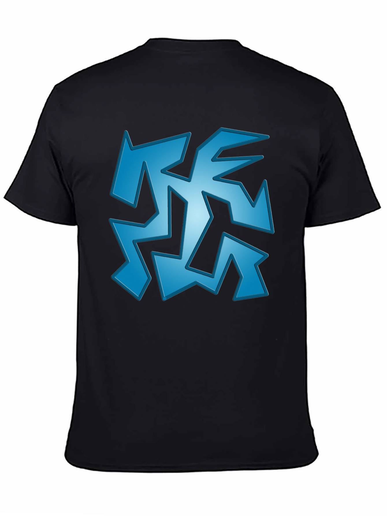 Abstract Geometric Graphic Print Black T-Shirt