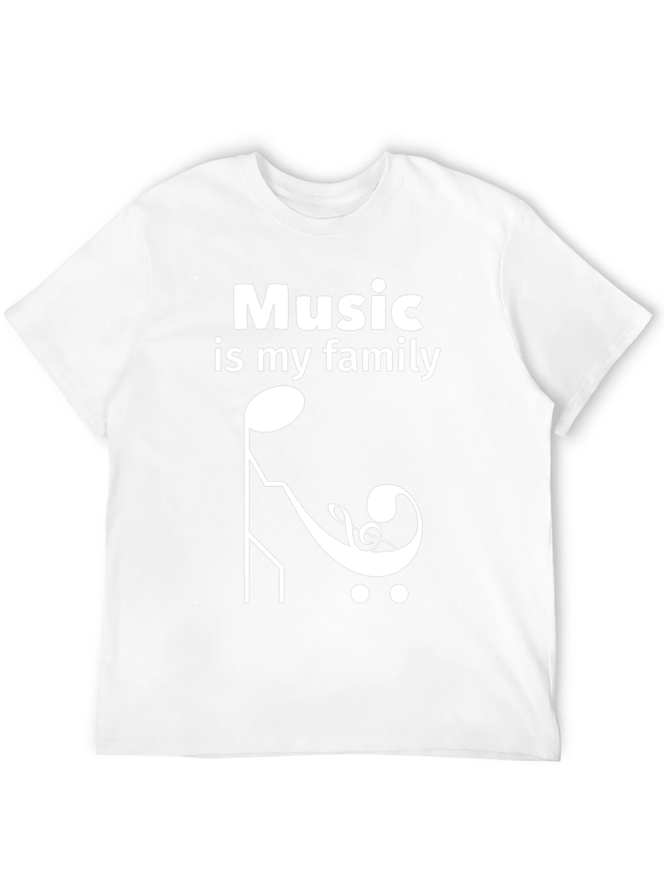 Music is My Family T-Shirt - Black Crew Neck