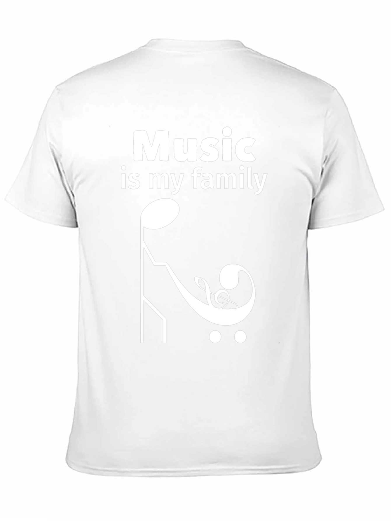 Music is My Family T-Shirt - Black Crew Neck