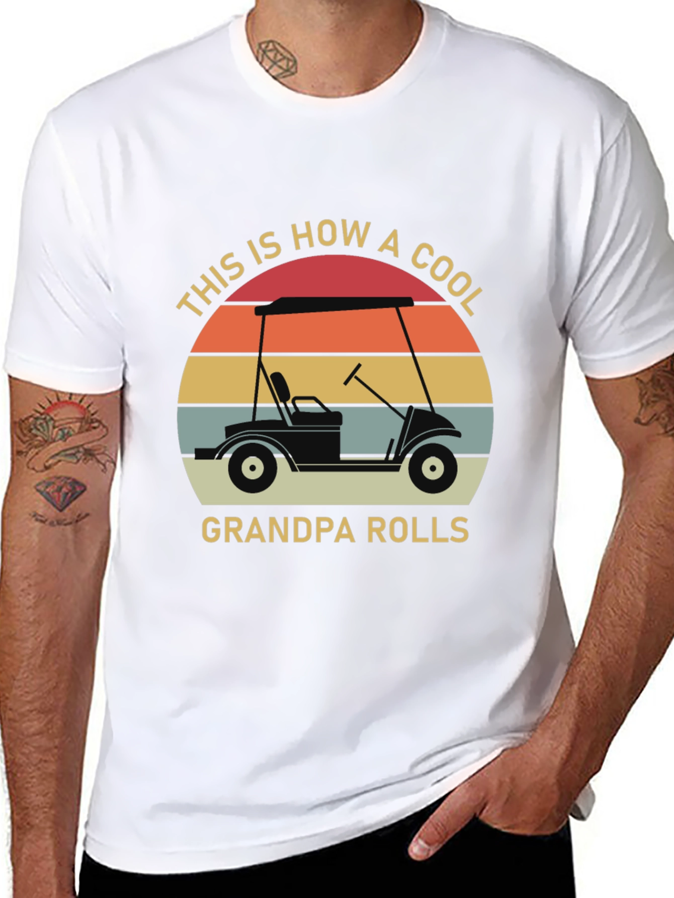 Cool Grandpa Golf Cart T-Shirt Retro Design