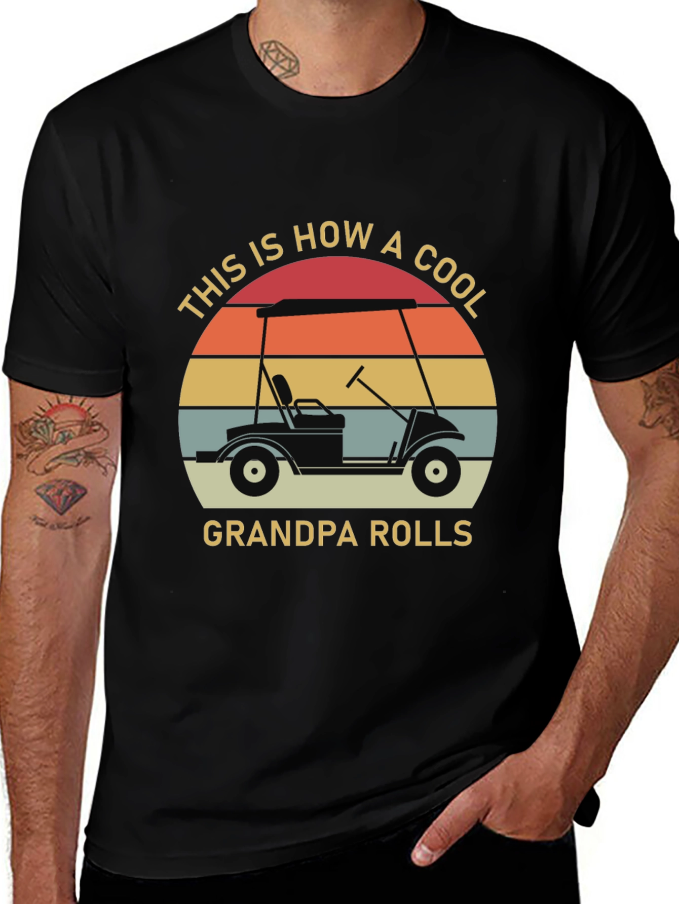 Cool Grandpa Golf Cart T-Shirt Retro Design