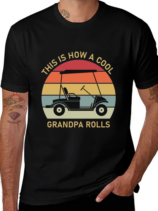 Cool Grandpa Golf Cart T-Shirt Retro Design
