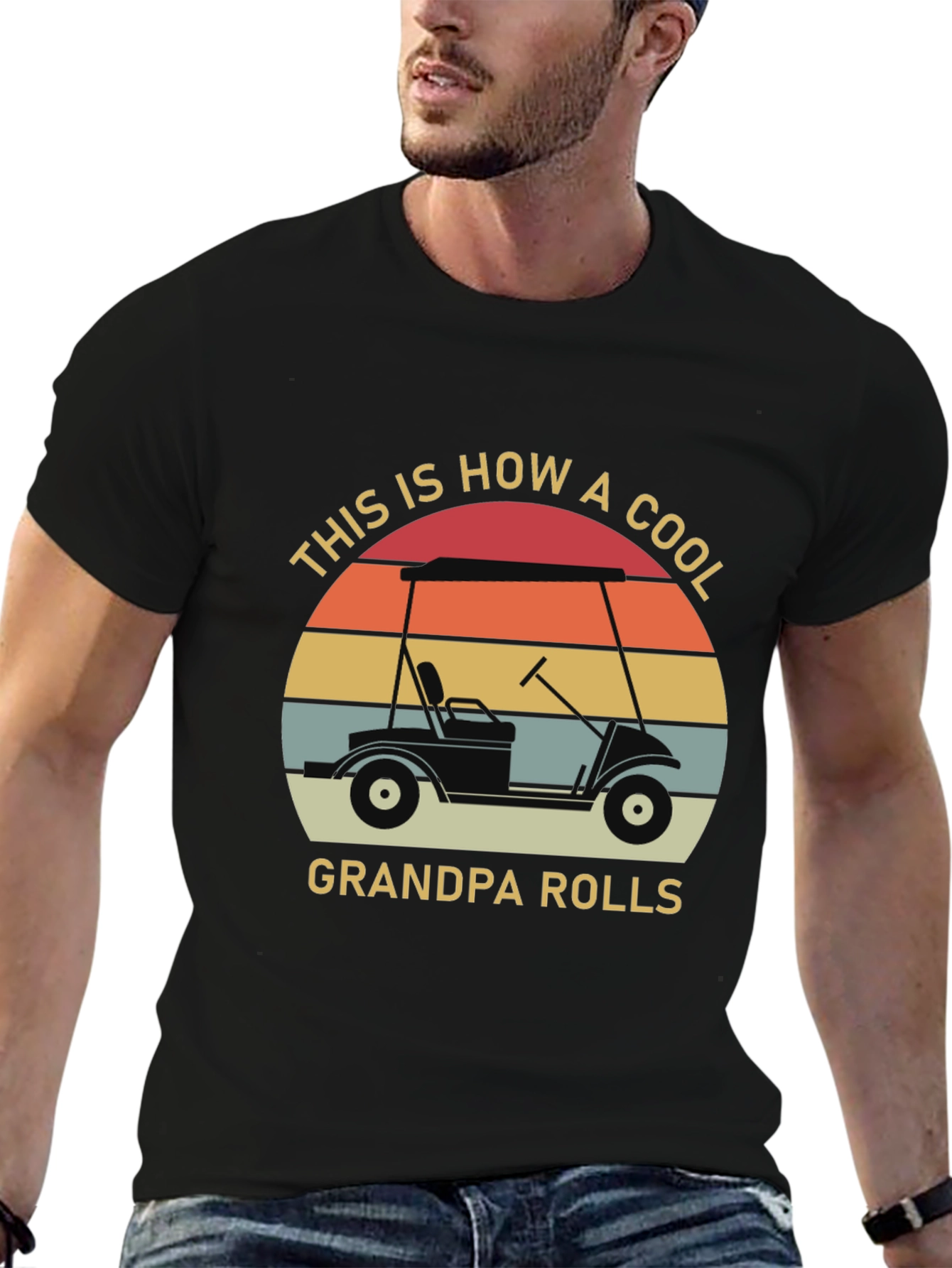 Cool Grandpa Golf Cart T-Shirt Retro Design