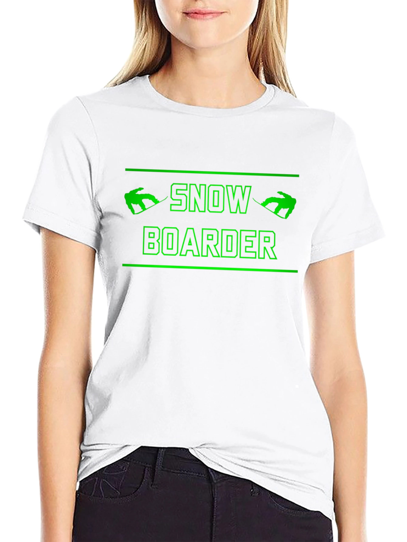 Snowboarder Graphic Tee - Black Cotton Casual Shirt