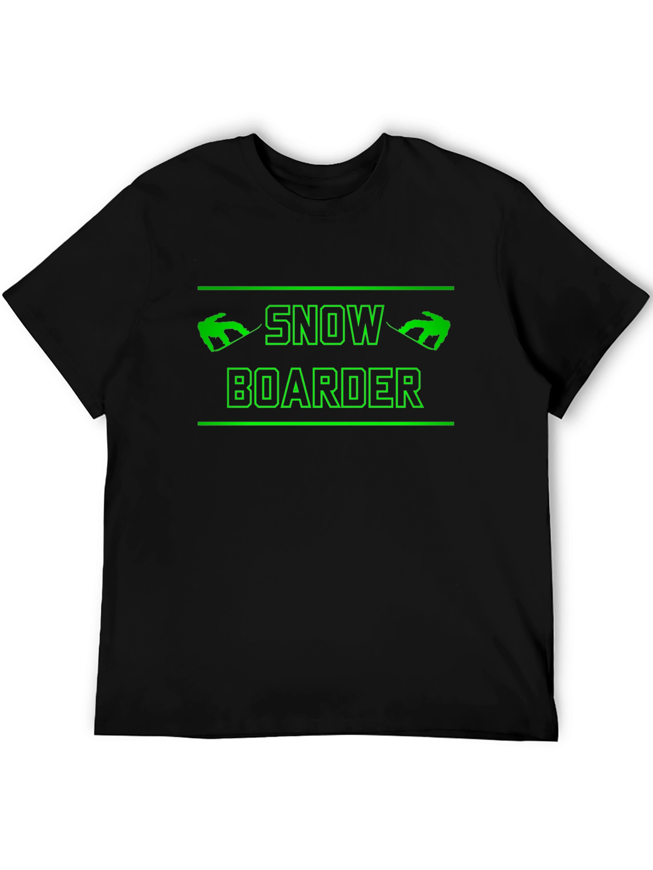Snowboarder Graphic Tee - Black Cotton Casual Shirt