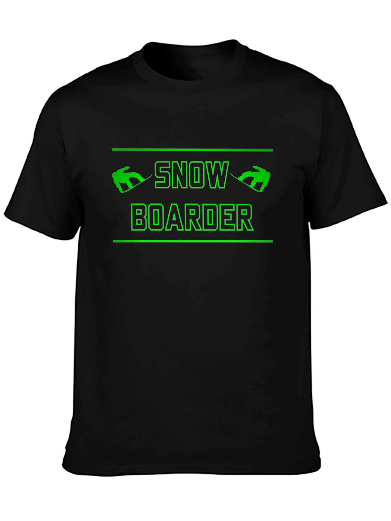 Snowboarder Graphic Tee - Black Cotton Casual Shirt